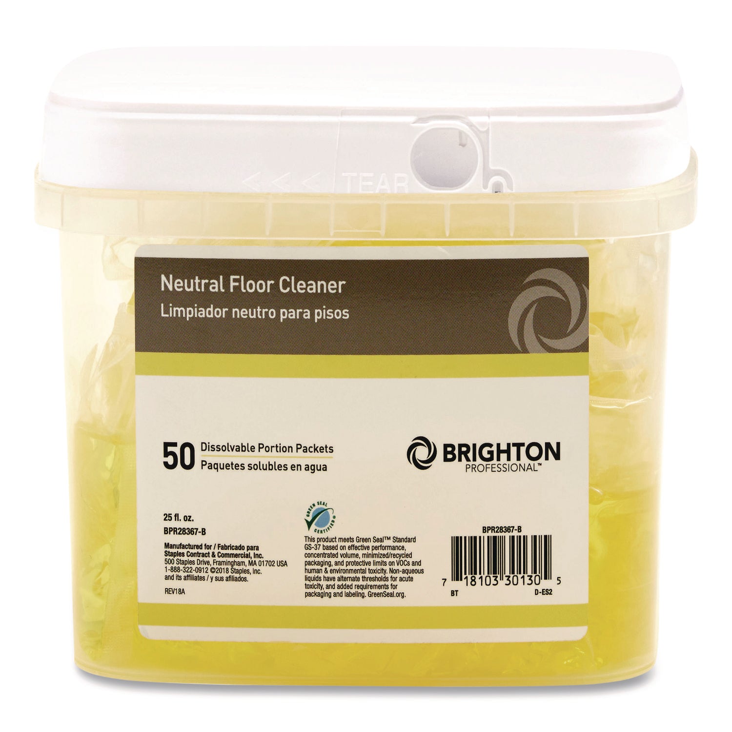 Brighton Professional™ Dissolvable Floor Cleaner Packets, Lavender Scent, 25 oz, 50/Pack