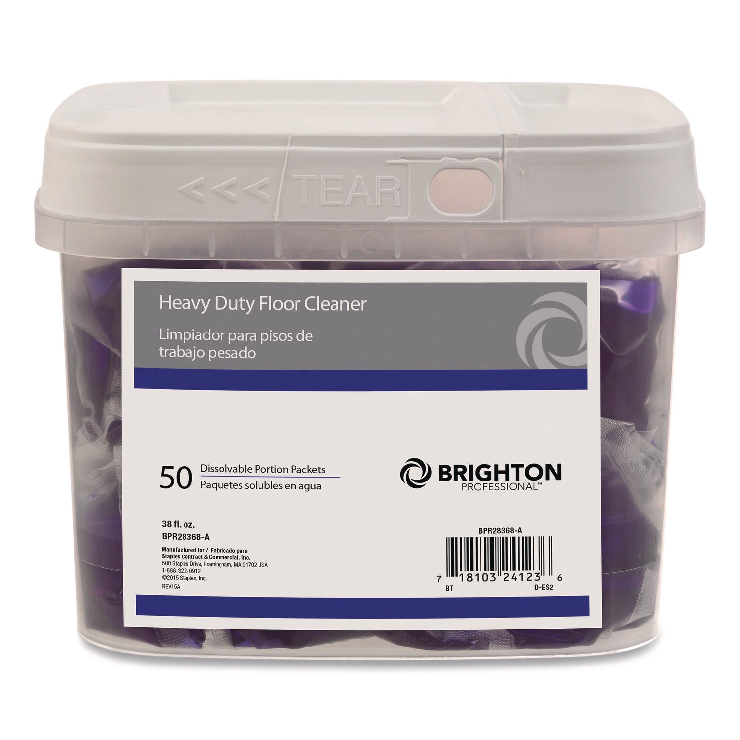 Brighton Professional™ Dissolvable Floor Cleaner Packets, Heavy Duty, Fresh Citrus Scent, 38 oz, 50/Pack