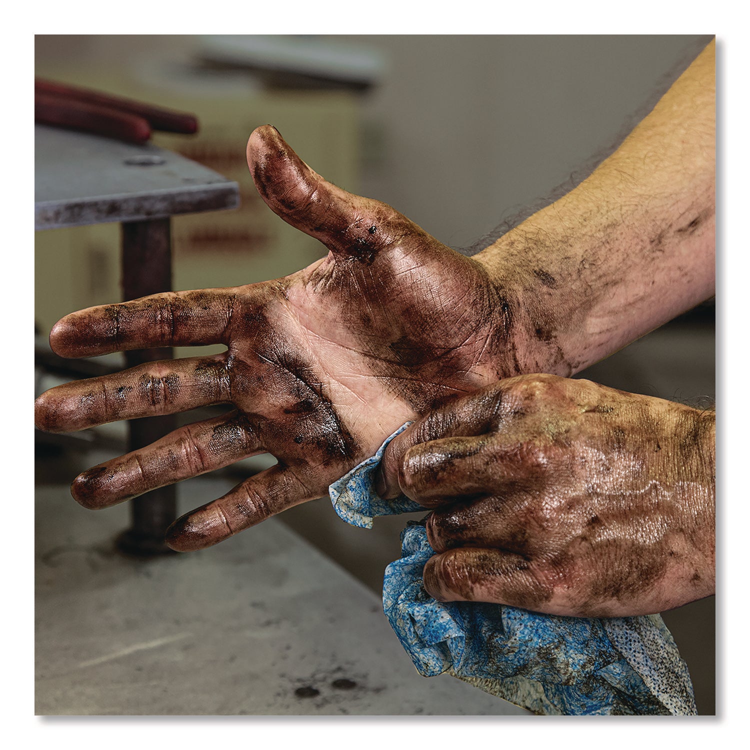 SCRUBS® Hand Cleaner Towels, SCRUBS in-a-Bucket Refill, 1-Ply, 10 x 12, Citrus, Blue/White, 72/Pack, 6 Packs/Carton