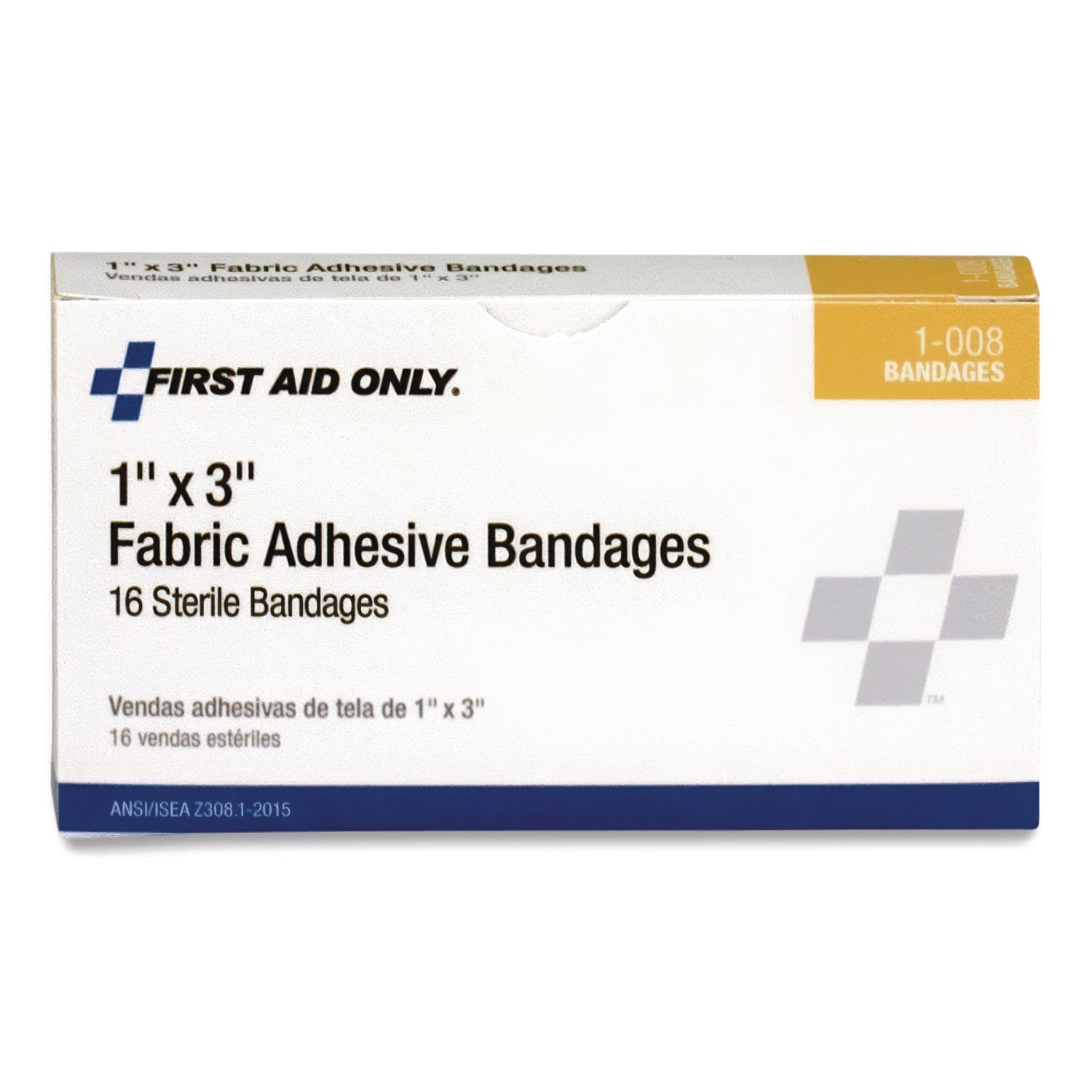 First Aid Only™ Fabric Adhesive Bandages, 1 x 3, 16/Box