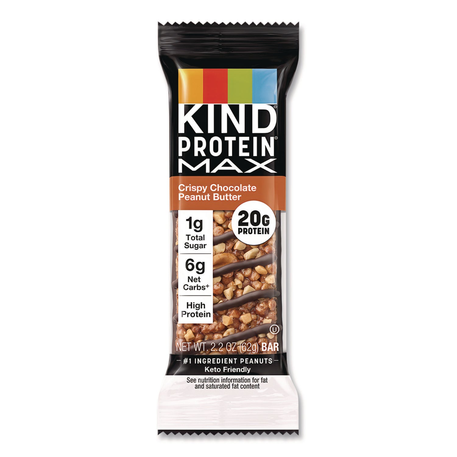 KIND Protein MAX Bar, Crispy Chocolate Peanut Butter, 2.2 oz Bar, 12/Box