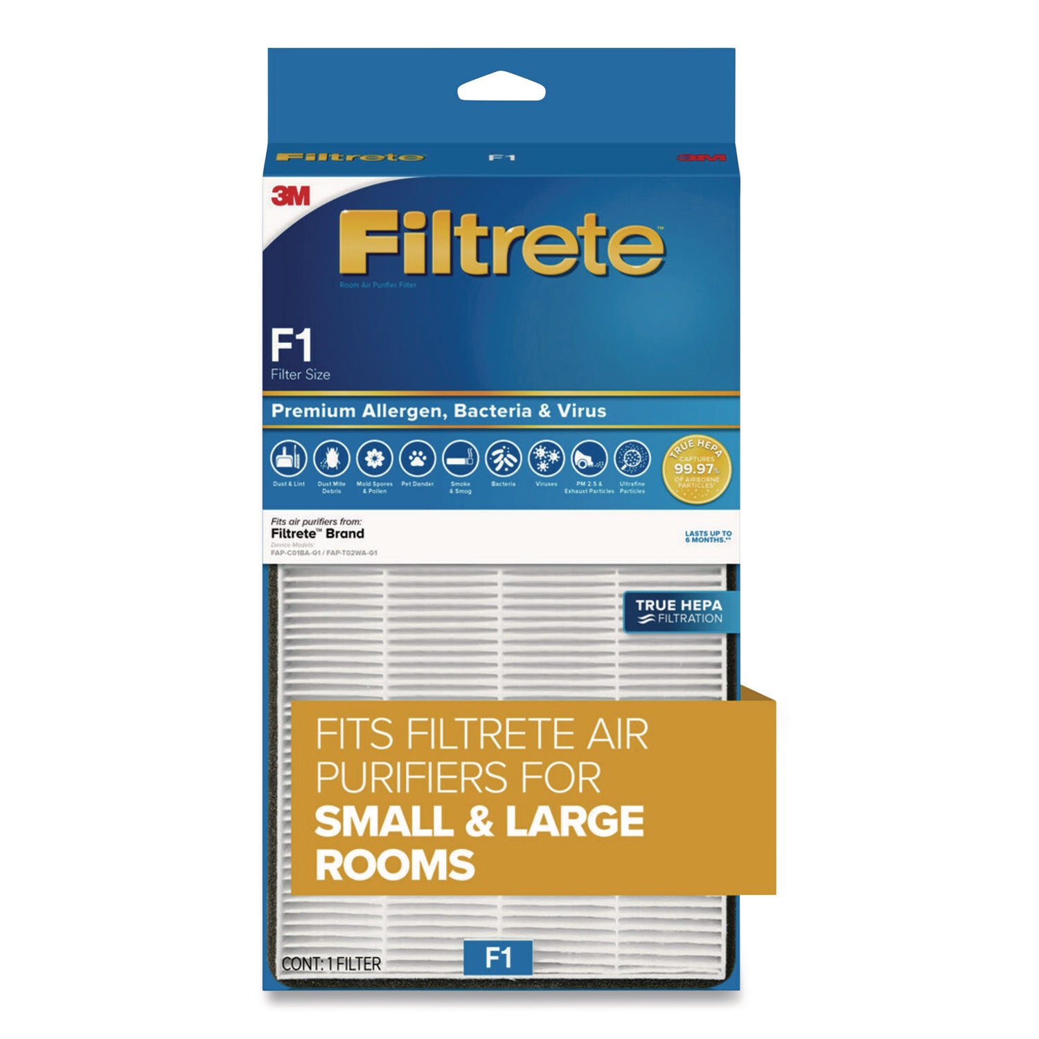 Filtrete™ True HEPA Air Purifier Filter, 12 x 6.75 x 2
