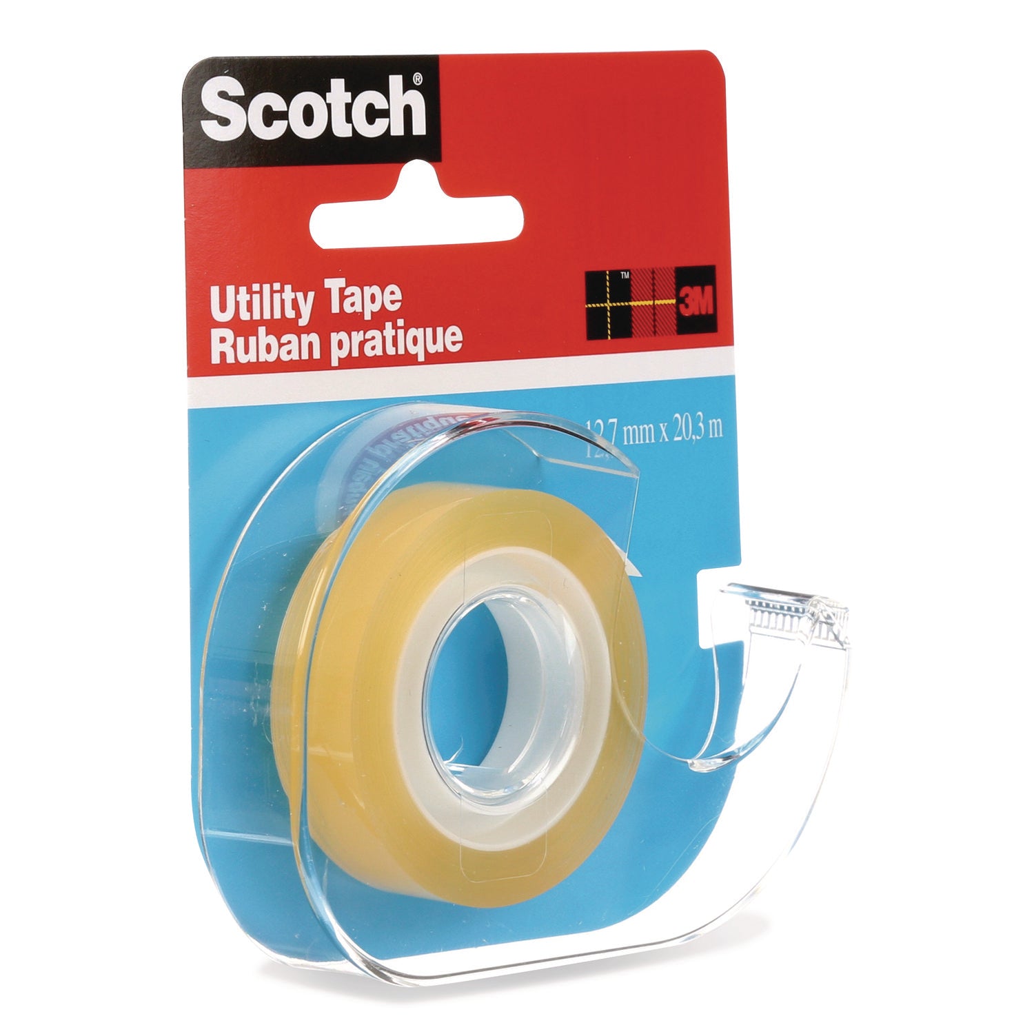Scotch® Utility Tape in Handheld Dispenser, 1" Core, 0.5" x 22.22 yds, Clear