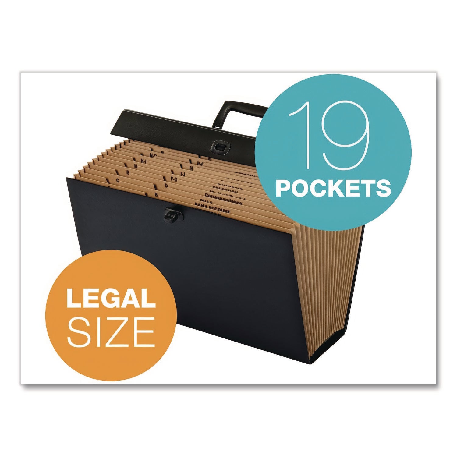 Pendaflex® Case File, 5" Expansion, 19 Sections, Twist-Lock Closure, Custom-Cut Tabs, Legal Size, Randomly Assorted Colors