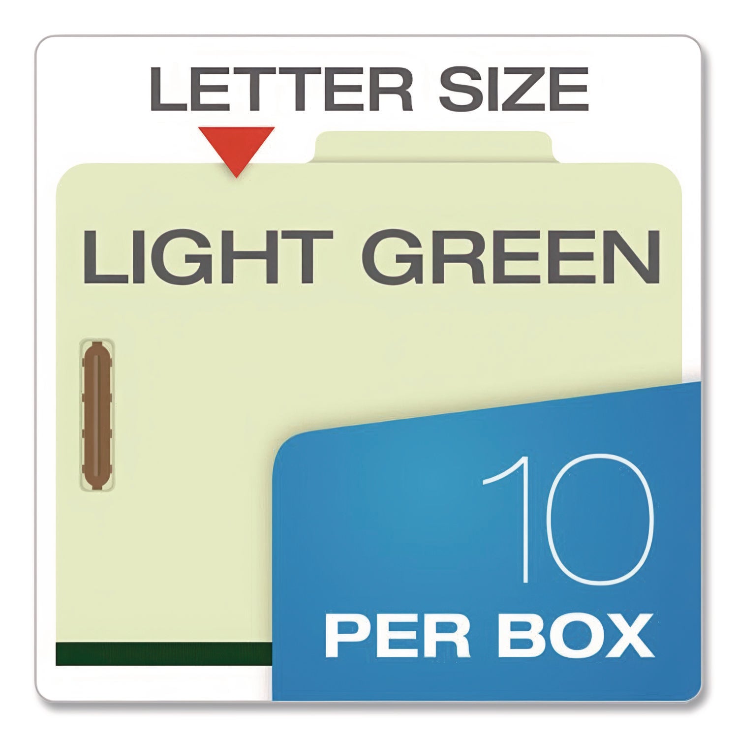 Pendaflex® Reinforced Pressboard Classification Folders, 1.75" Expansion, 1 Divider, 4 Fasteners, Letter Size, Green Exterior, 10/Box