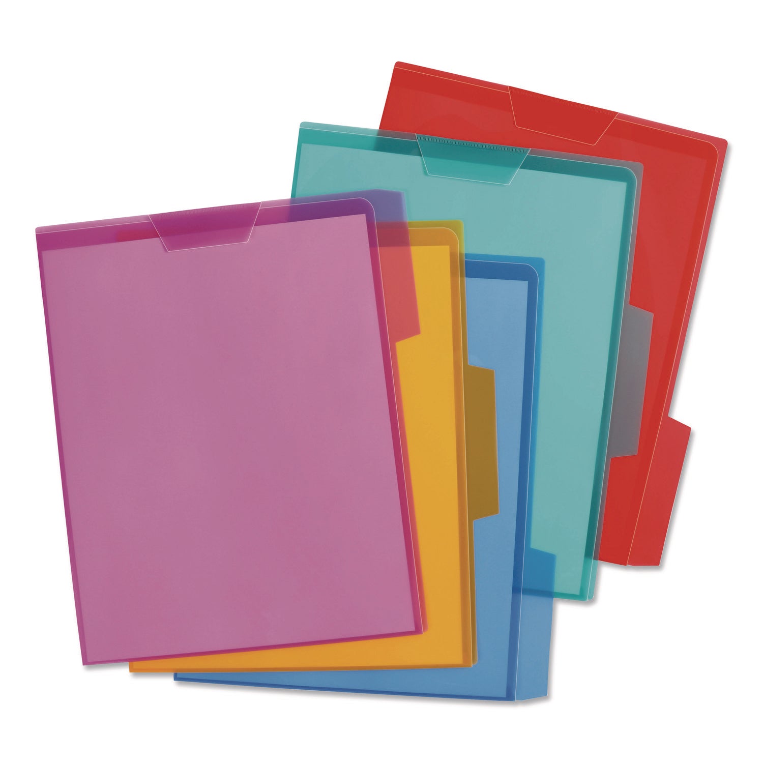 Pendaflex® Poly View Colored File Folders, 1/3-Cut Tabs: Assorted Positions, Letter Size, Assorted Colors, 5/Pack