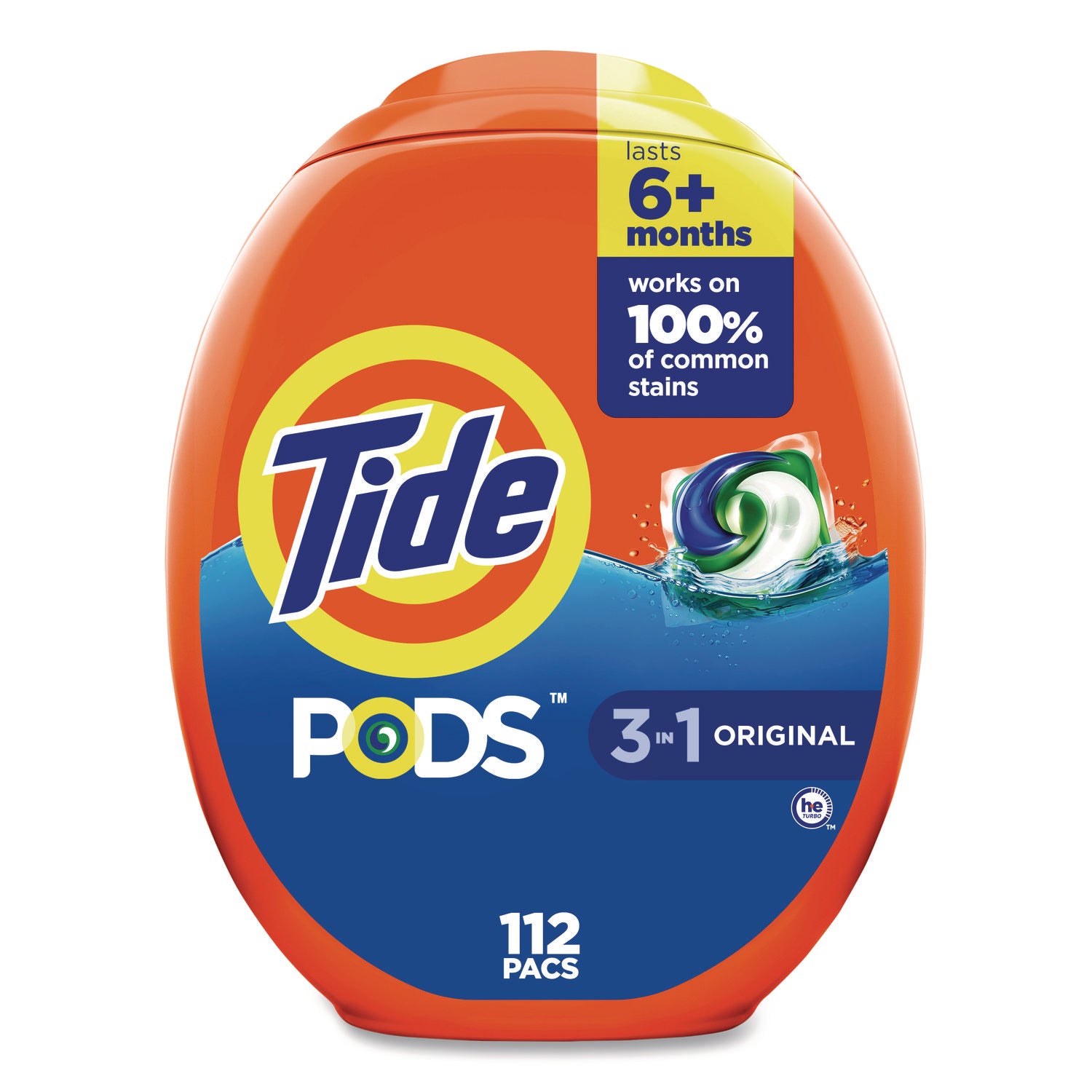 Tide® PODS Laundry Detergent, Pods, Tide Original, 112 Pods/Tub