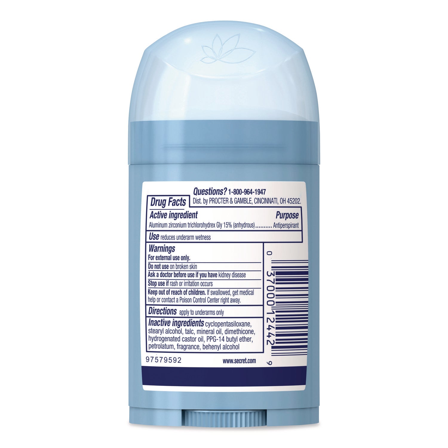 Secret® Invisible Solid Anti-Perspirant and Deodorant, Fresh Scent, 1.7 oz Deodorant Stick