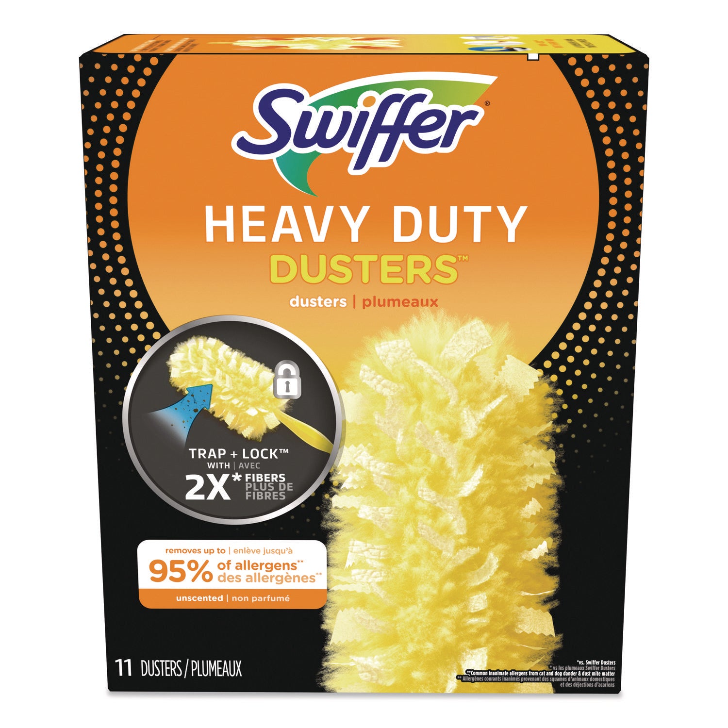 Swiffer® Heavy Duty Dusters Refill, Trap + Lock Fiber, Yellow, 11/Box