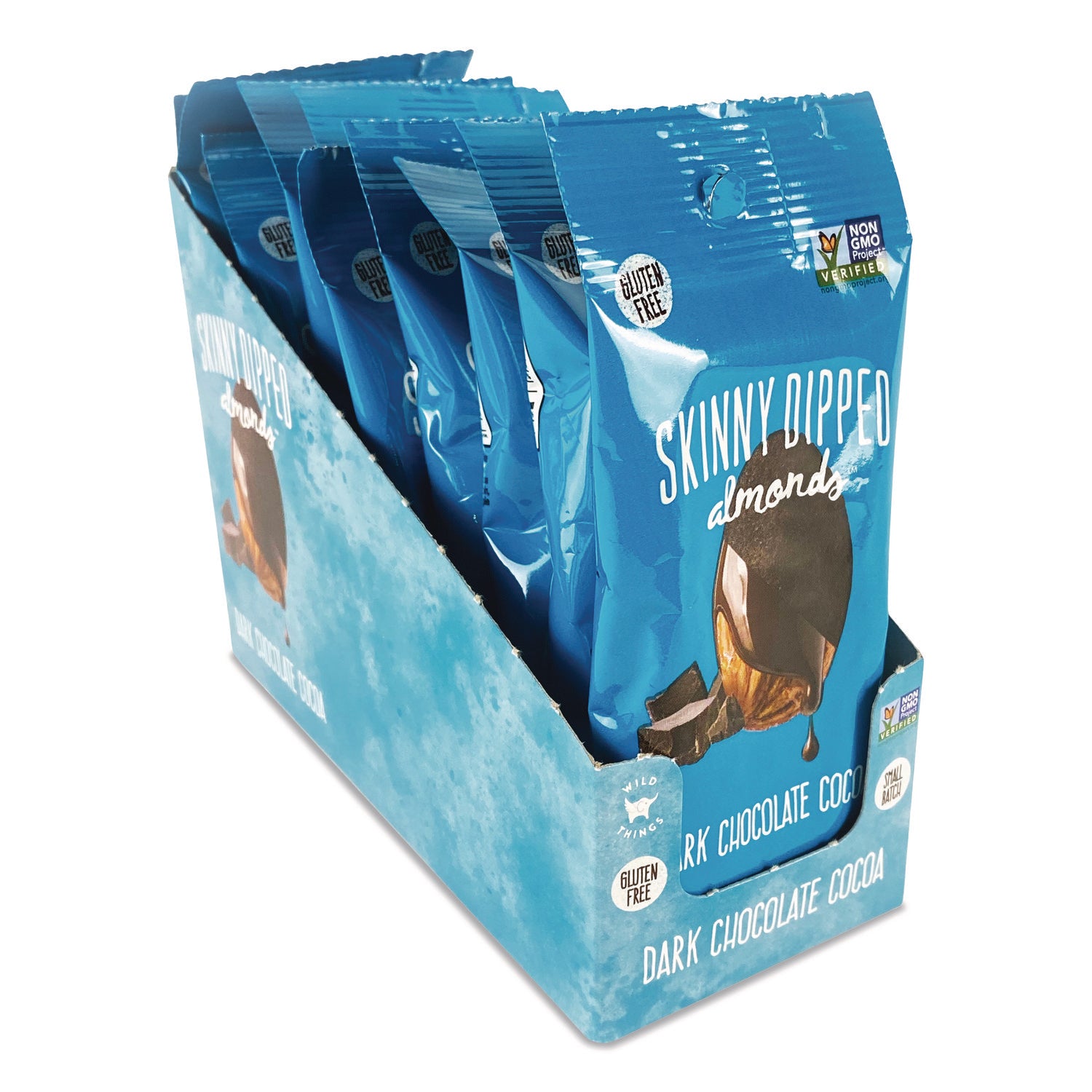 SkinnyDipped® Dark Chocolate Covered Almonds, 1.2 oz Bags, 10/Box