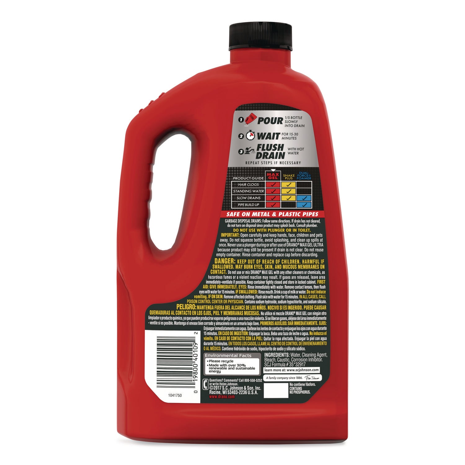 Drano® Max Gel Clog Remover, 80 oz Bottle