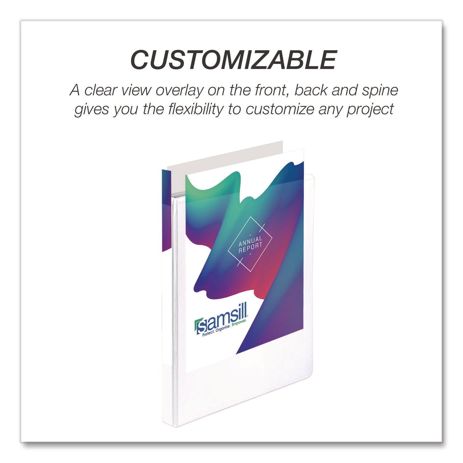 Samsill® Durable D-Ring View Binders, 3 Rings, 0.5" Capacity, 11.5" x 8.5", White, 4/Pack