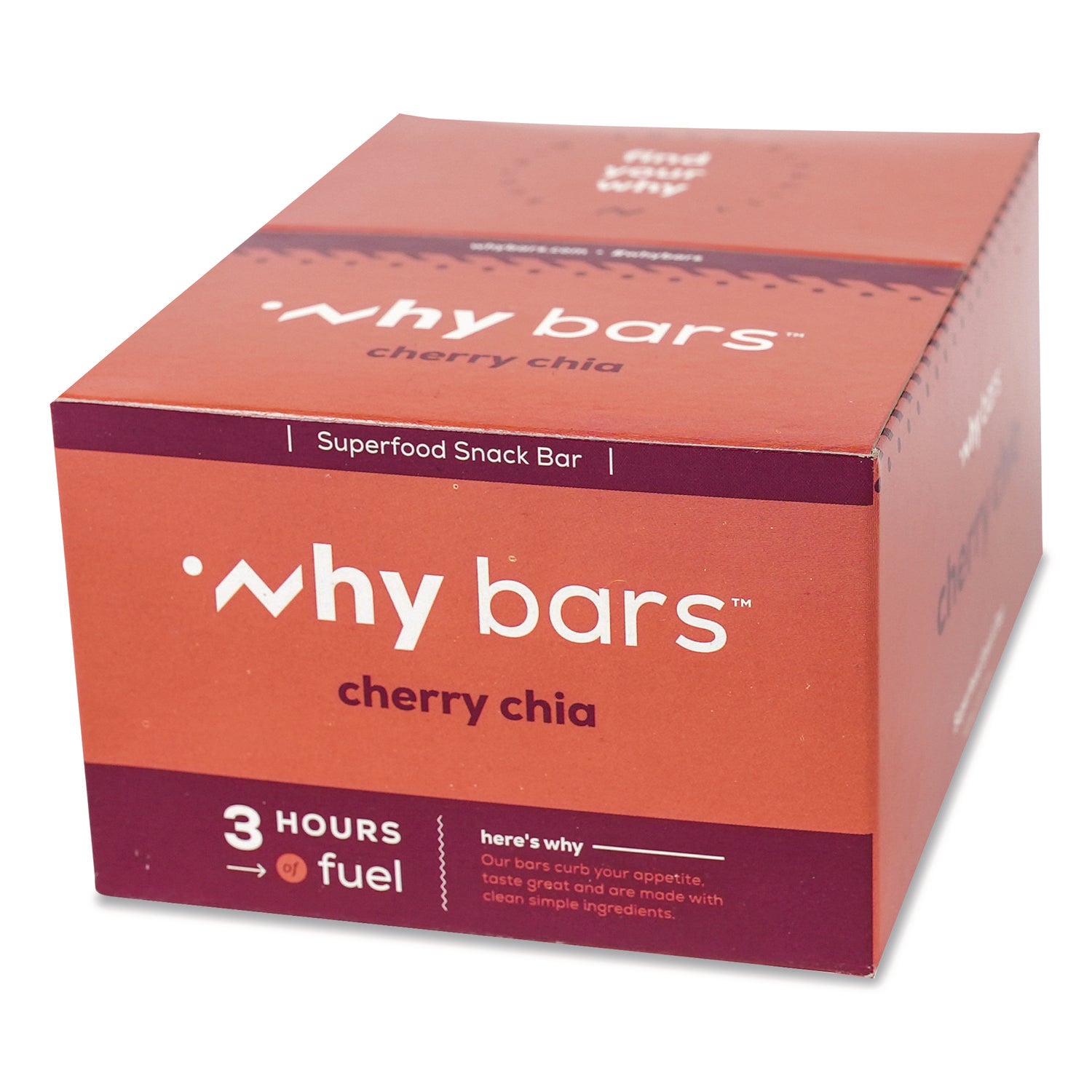 Why Bars™ Superfood Snack Bar, Cherry Chia, 2.04 oz Bar, 12/Box