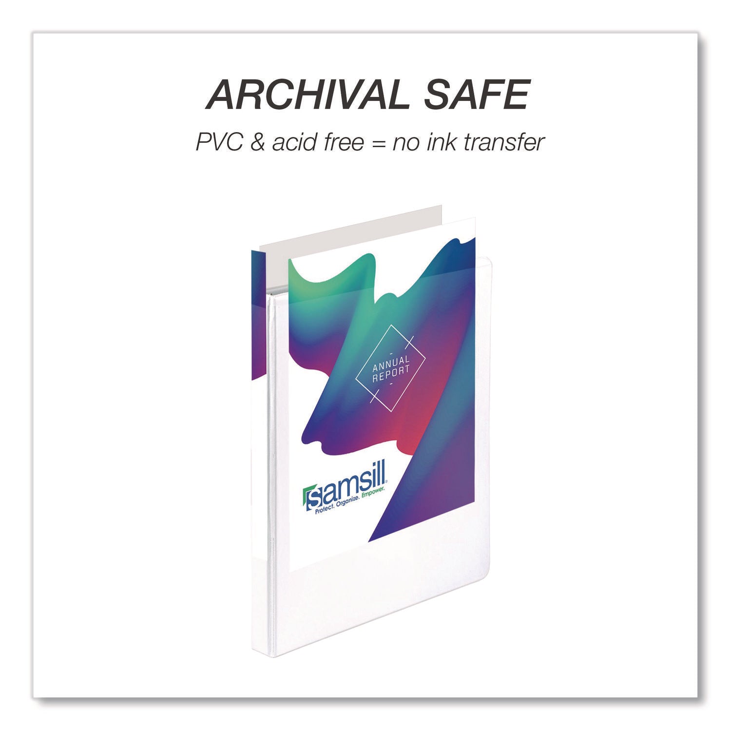 Samsill® Durable D-Ring View Binders, 3 Rings, 0.5" Capacity, 11.5" x 8.5", White, 4/Pack