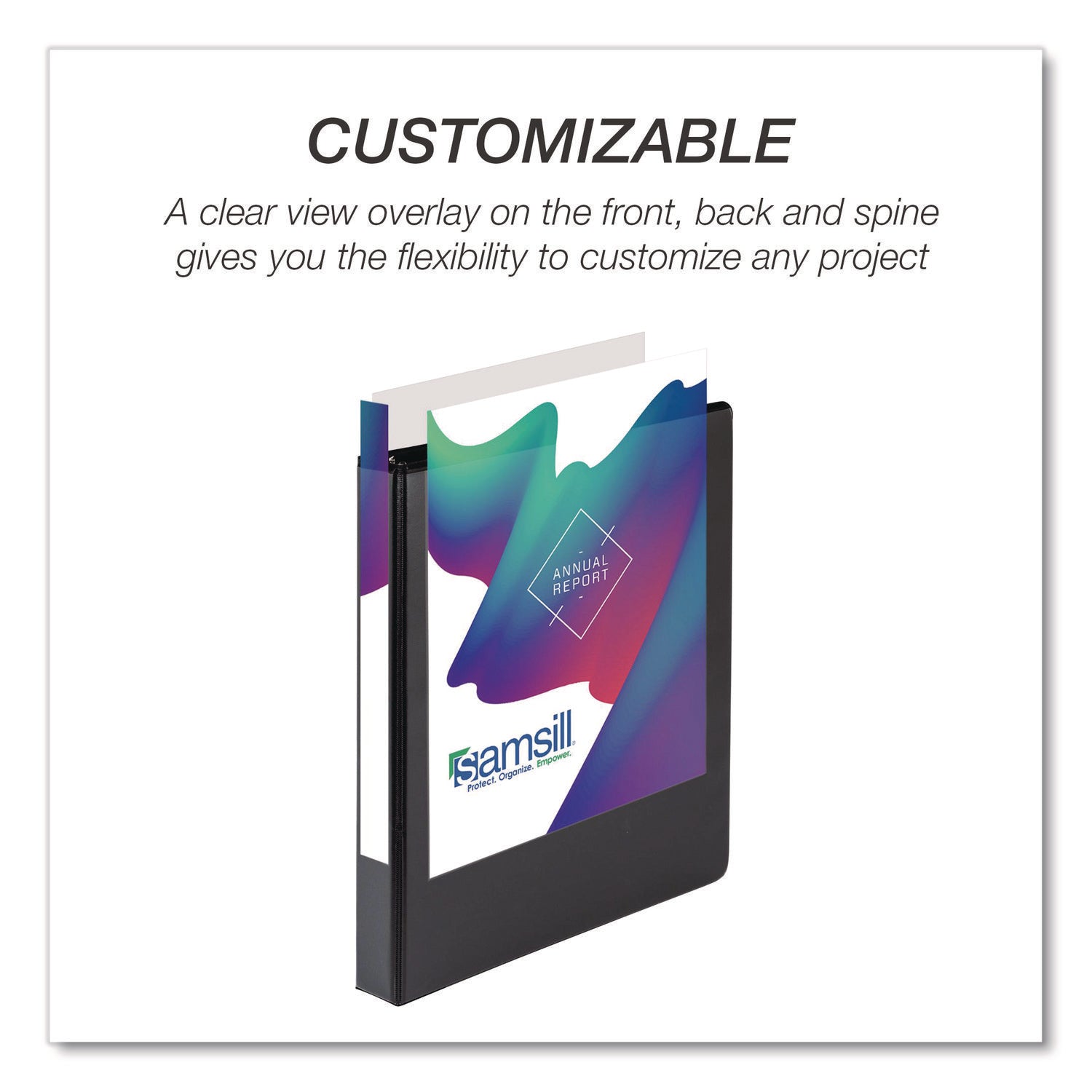 Samsill® Durable D-Ring View Binders, 3 Rings, 1" Capacity, 11.5" x 8.5", Black, 4/Pack