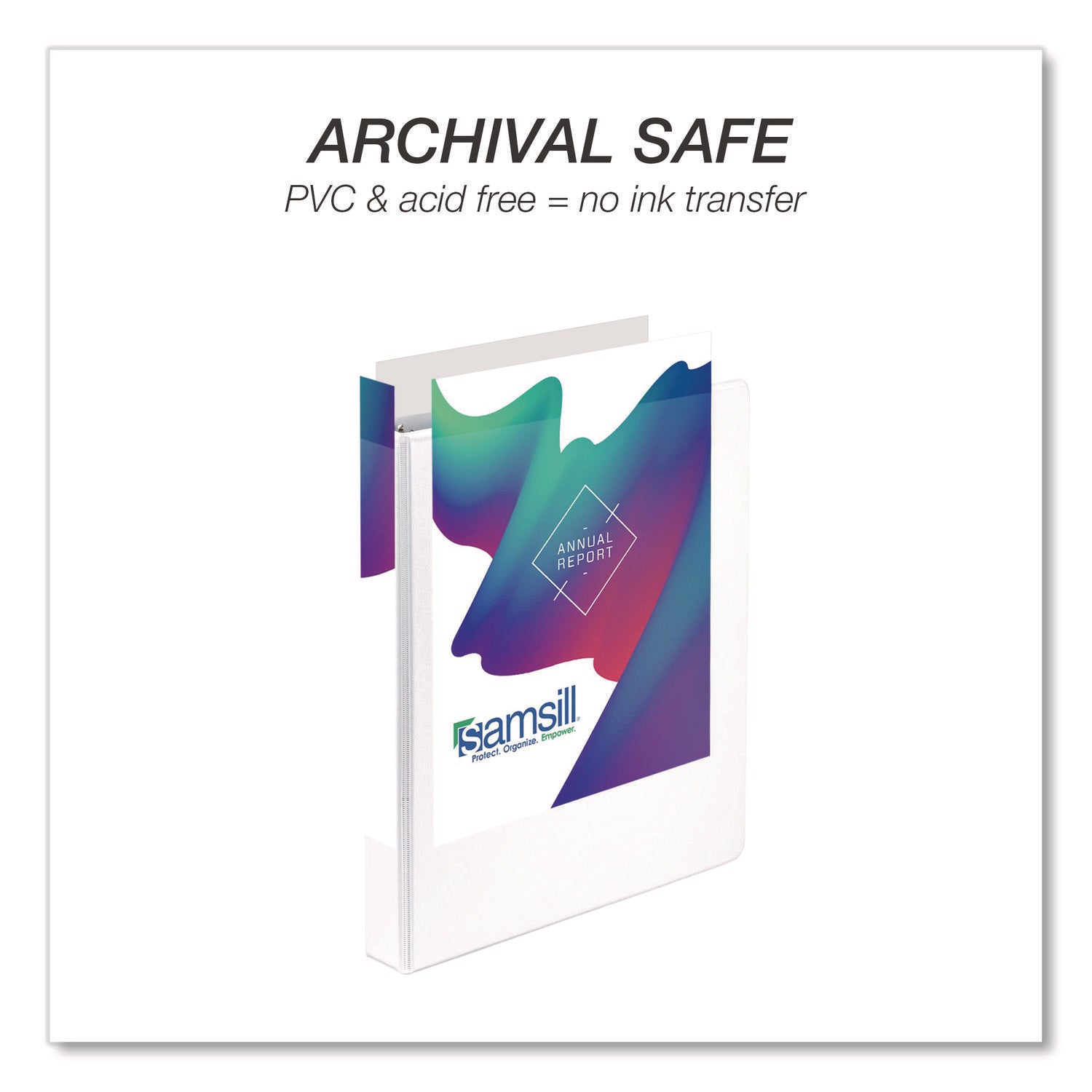 Samsill® Durable D-Ring View Binders, 3 Rings, 1" Capacity, 11.5" x 8.5", White, 4/Pack