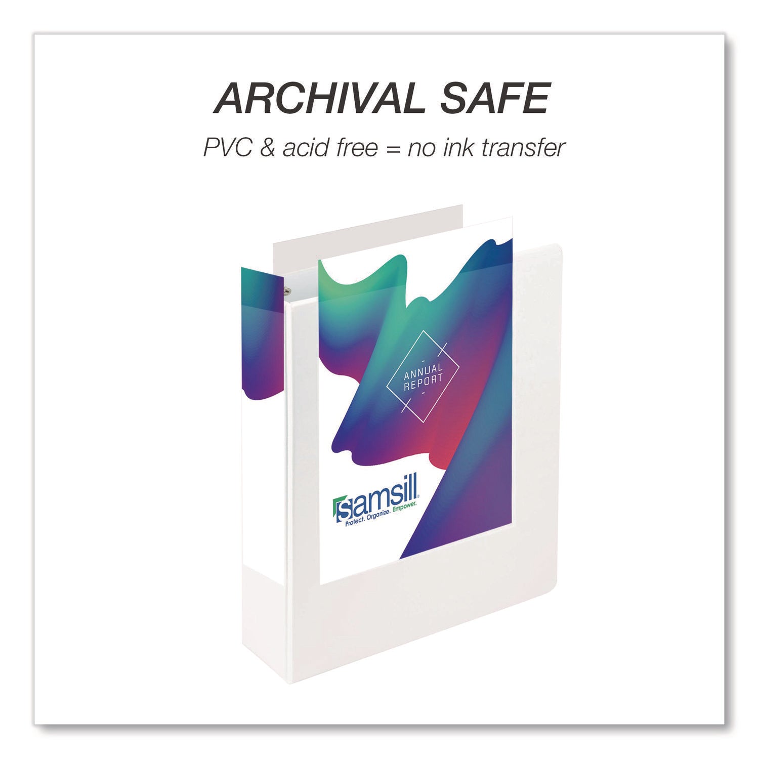 Samsill® Durable D-Ring View Binders, 3 Rings, 2" Capacity, 11.5" x 8.5", White, 4/Pack