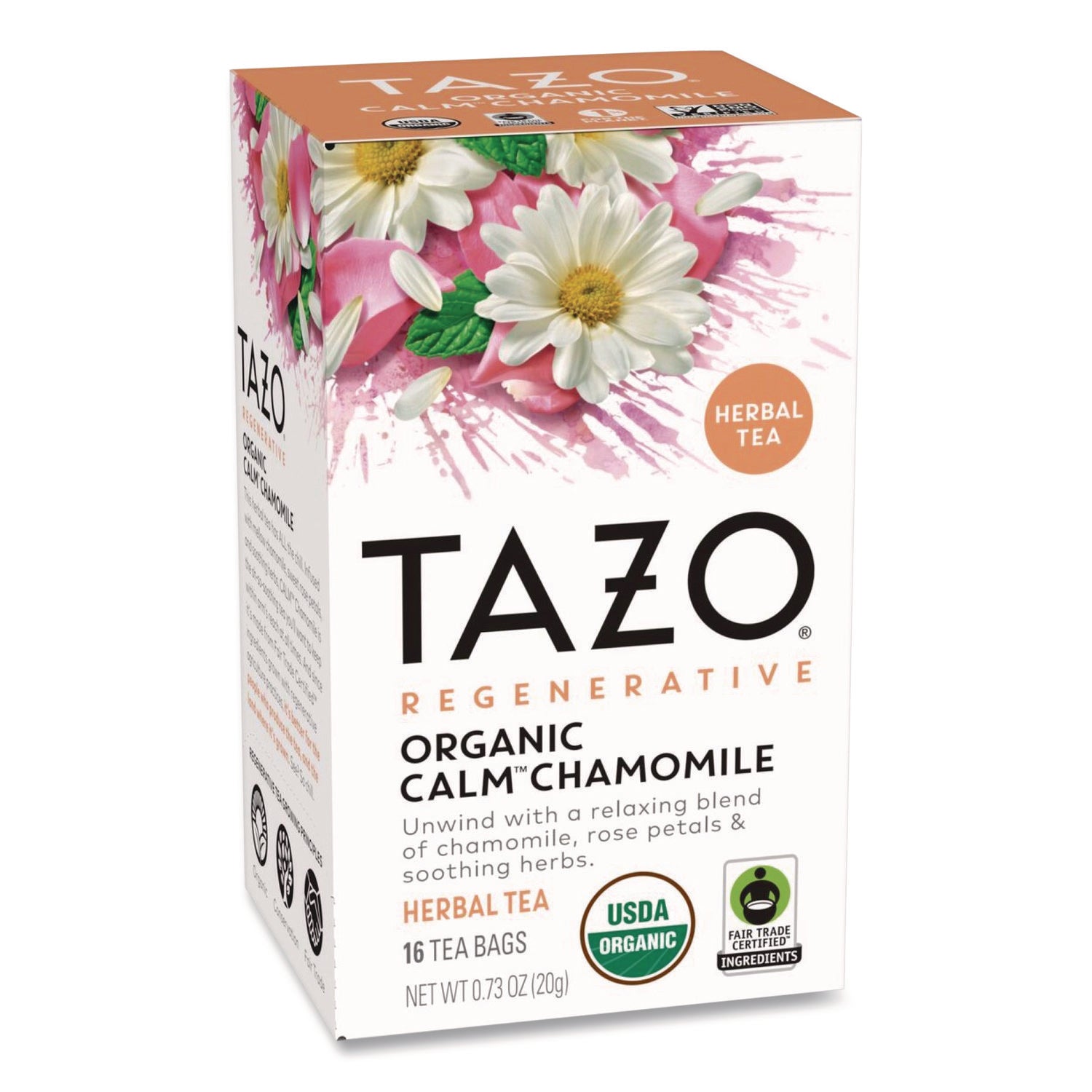 Tazo® Tea Bags, Organic Calm Camomile, 16/Box