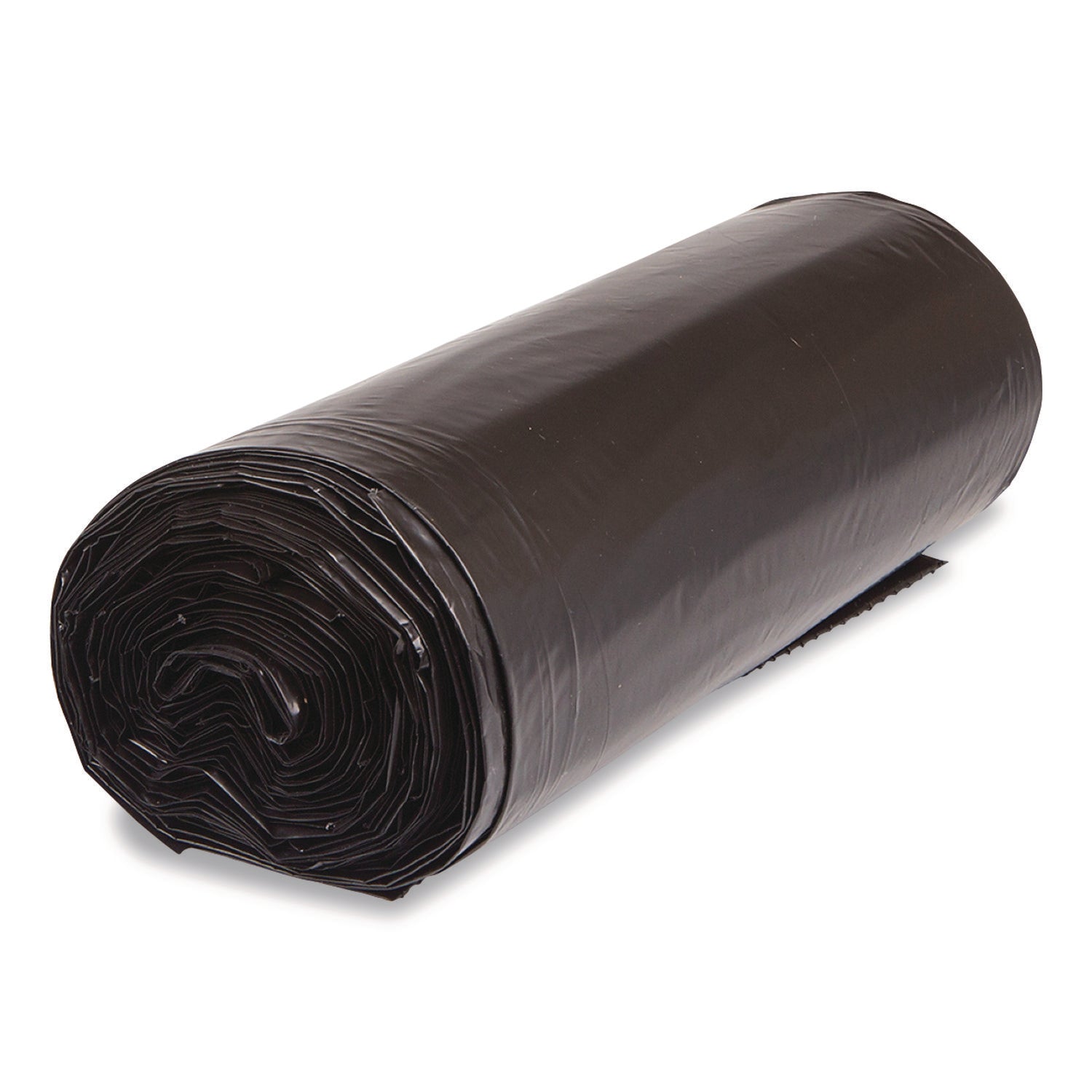 Inteplast Group Low-Density Commercial Can Liners, 33 gal, 1.5 mil, 33" x 39", Black, Interleaved Roll, 20 Bags/Roll, 5 Rolls/Carton