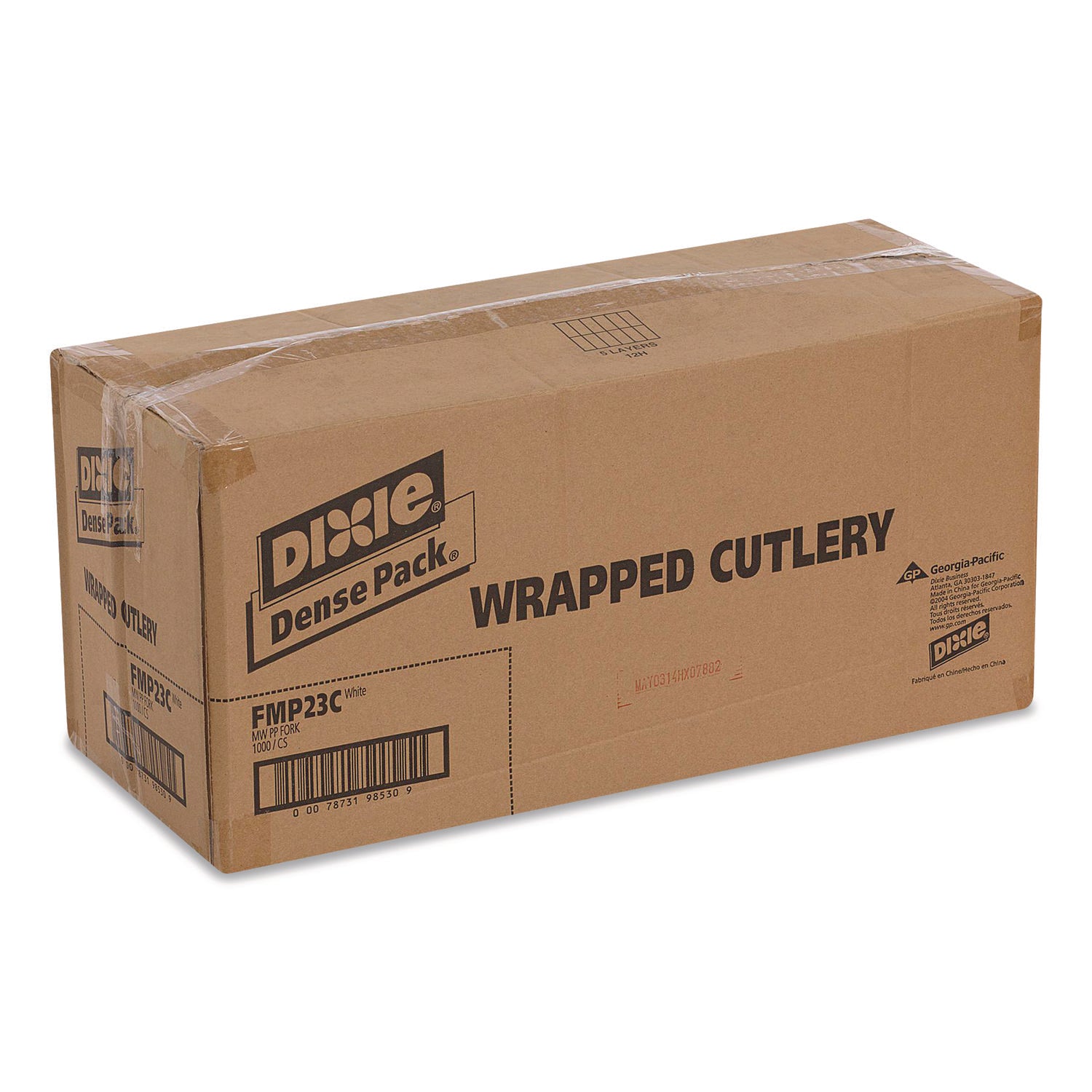 Dixie® Mediumweight Polypropylene Cutlery, Individually Wrapped, Fork, Plastic, White, 1,000/Carton