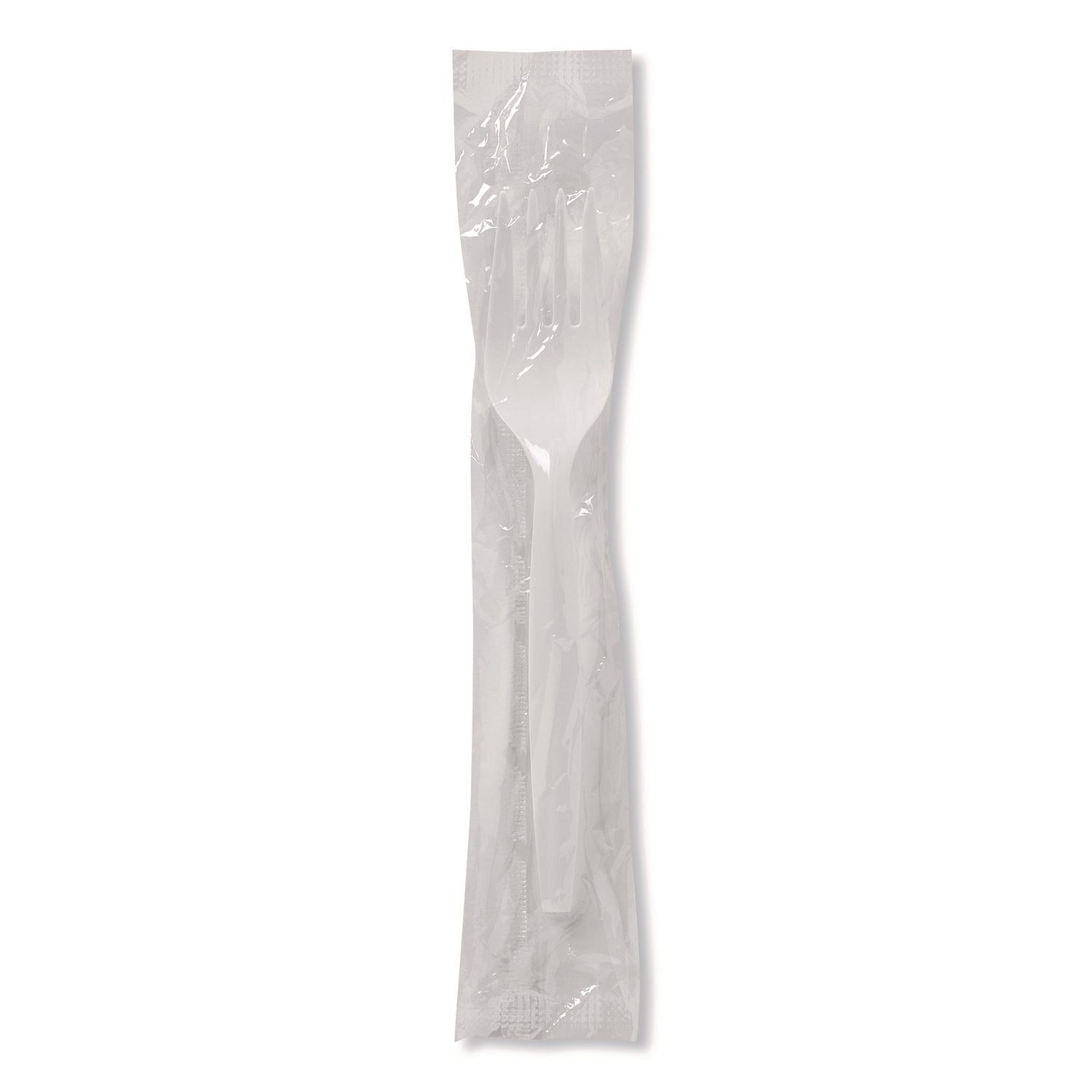 Dixie® Mediumweight Polypropylene Cutlery, Individually Wrapped, Fork, Plastic, White, 1,000/Carton
