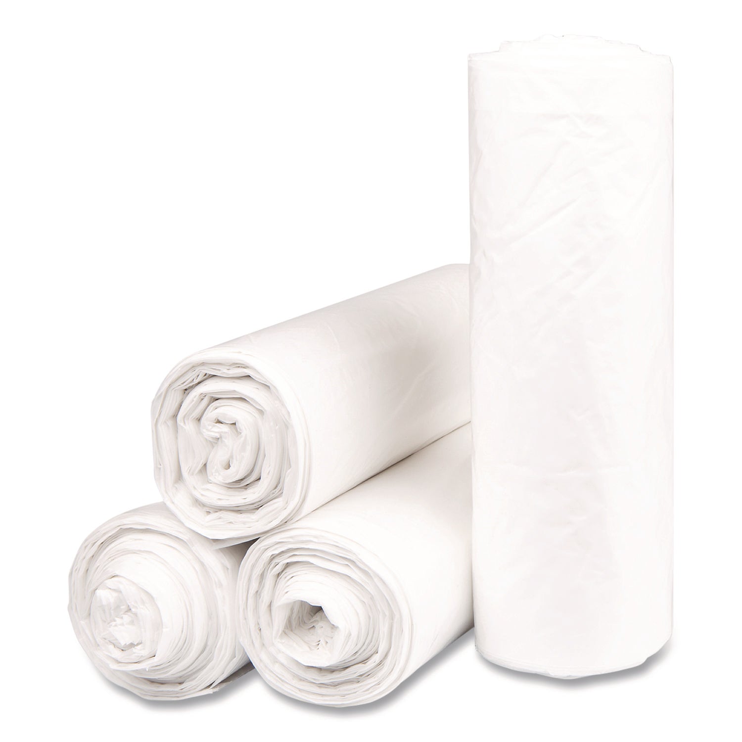 Inteplast Group Institutional Low-Density Can Liners, 45 gal, 1.15 mil, 40" x 46", Natural, Interleaved Roll, 20 Bags/Roll, 5 Rolls/Carton