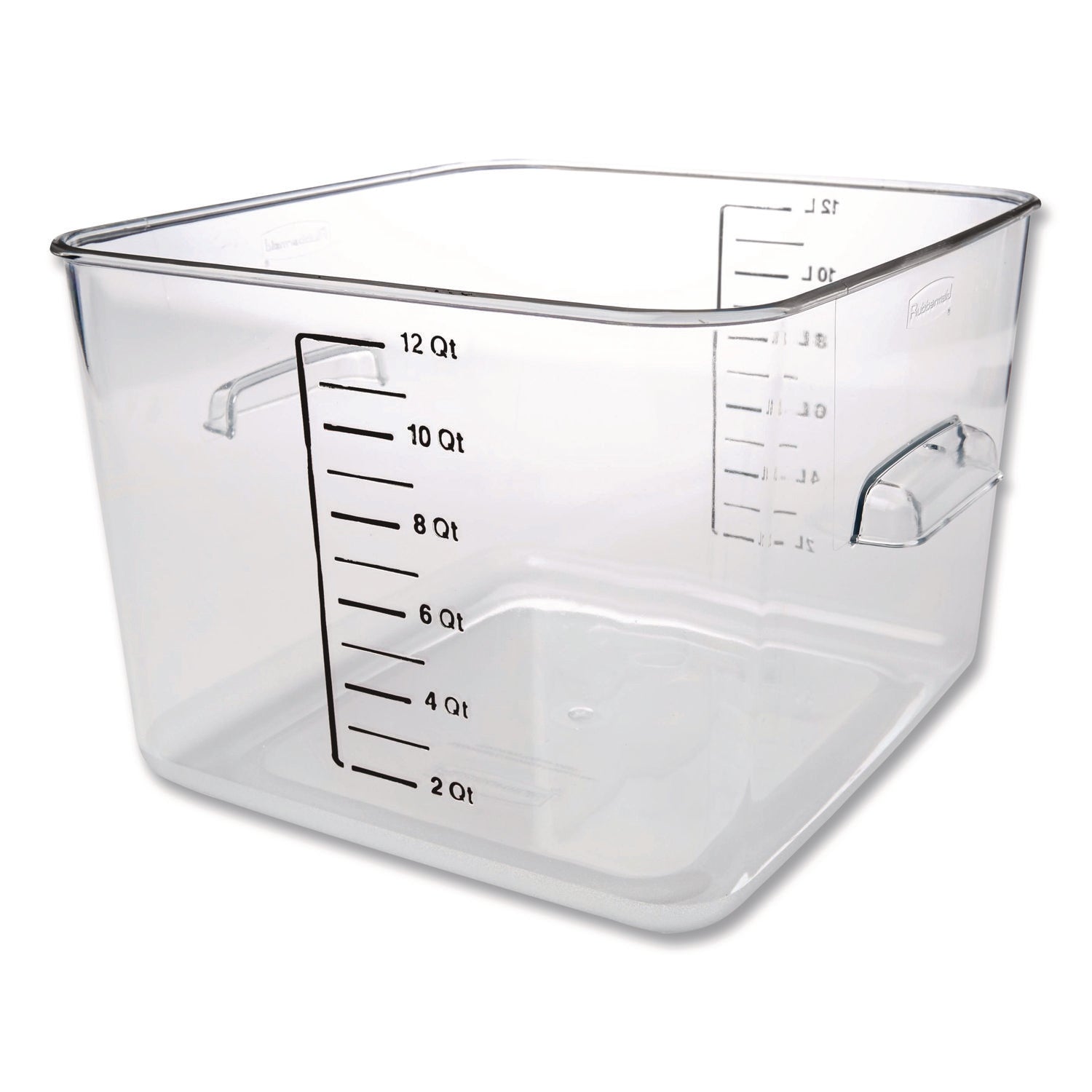 Rubbermaid® Commercial Square Storage Container, 12 qt, 10.5 x 11.31 x 7.75, Clear, Plastic