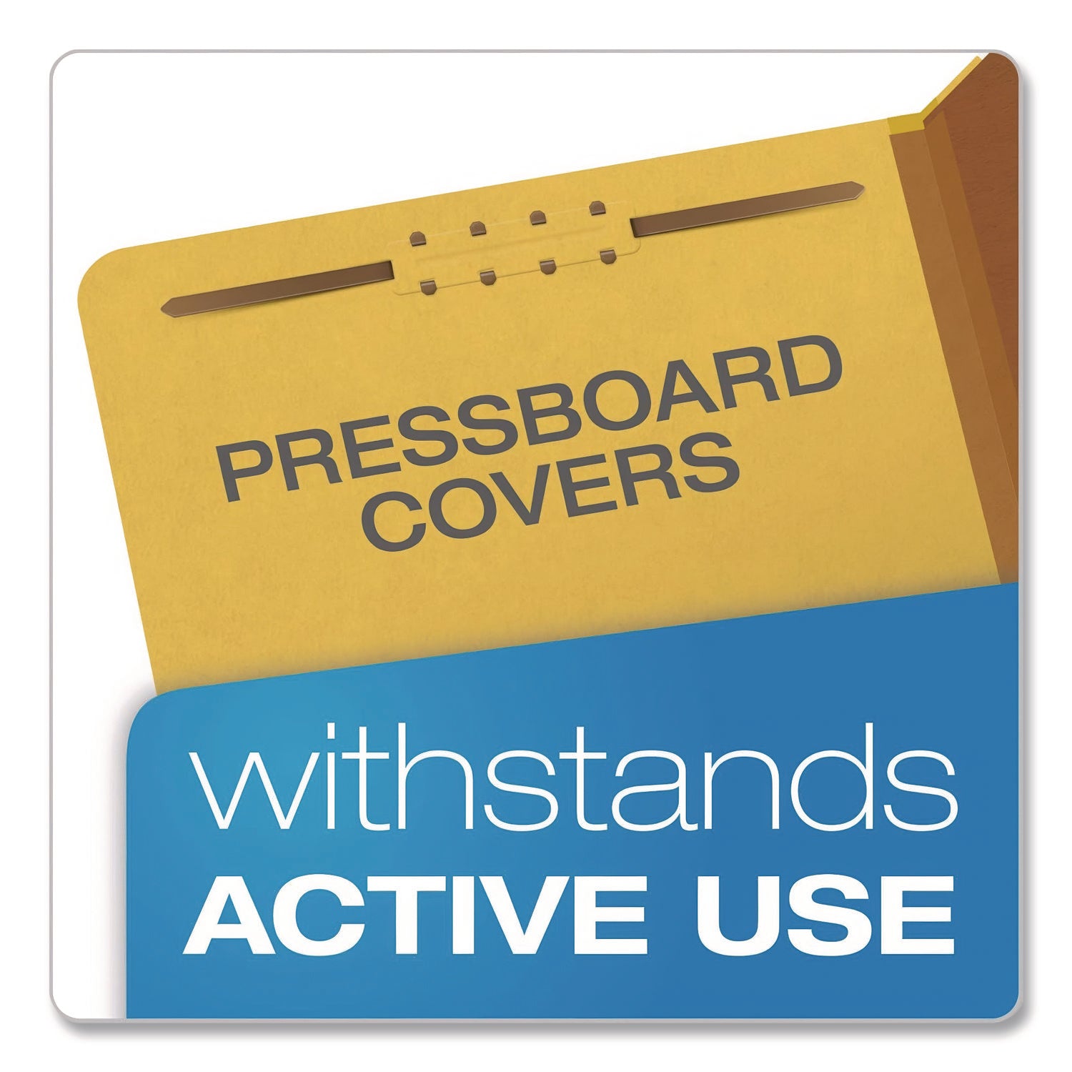 Pendaflex® Reinforced Pressboard Classification Folders, 1.75" Expansion, 1 Divider, 4 Fasteners, Letter Size, Yellow Exterior, 10/Box