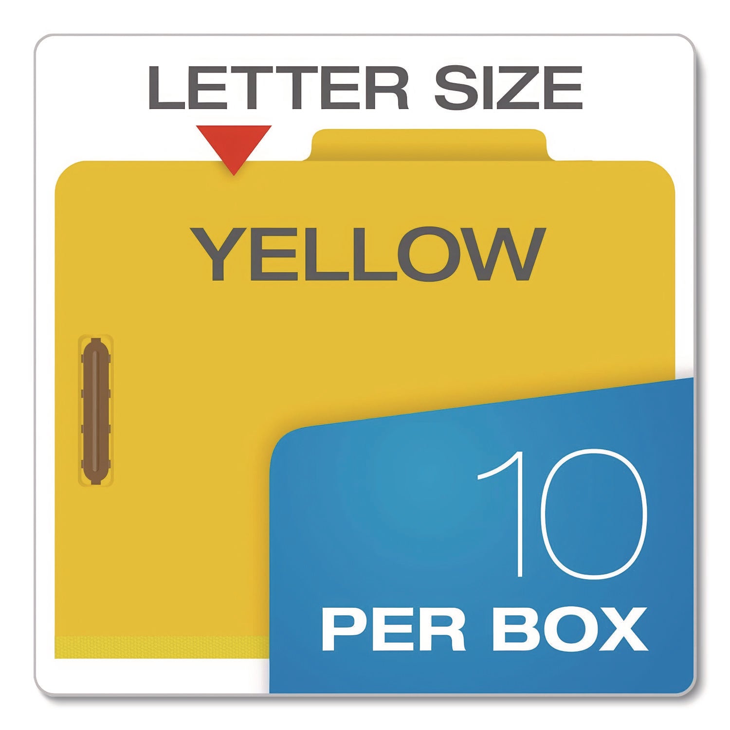 Pendaflex® Reinforced Pressboard Classification Folders, 1.75" Expansion, 1 Divider, 4 Fasteners, Letter Size, Yellow Exterior, 10/Box