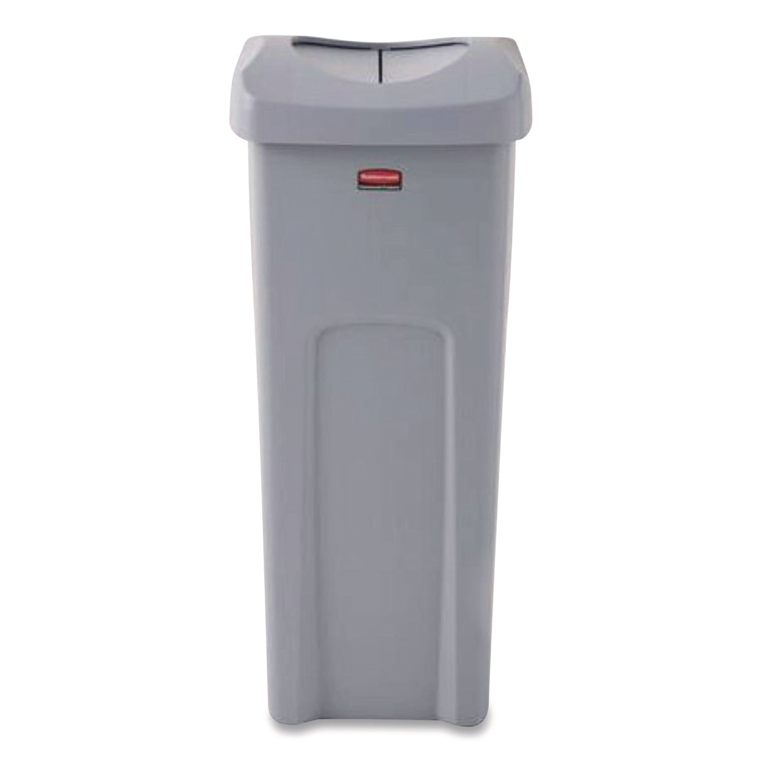 Rubbermaid® Commercial Universal Square Trash Can with Swing Lid, 23 gal, Plastic, Gray