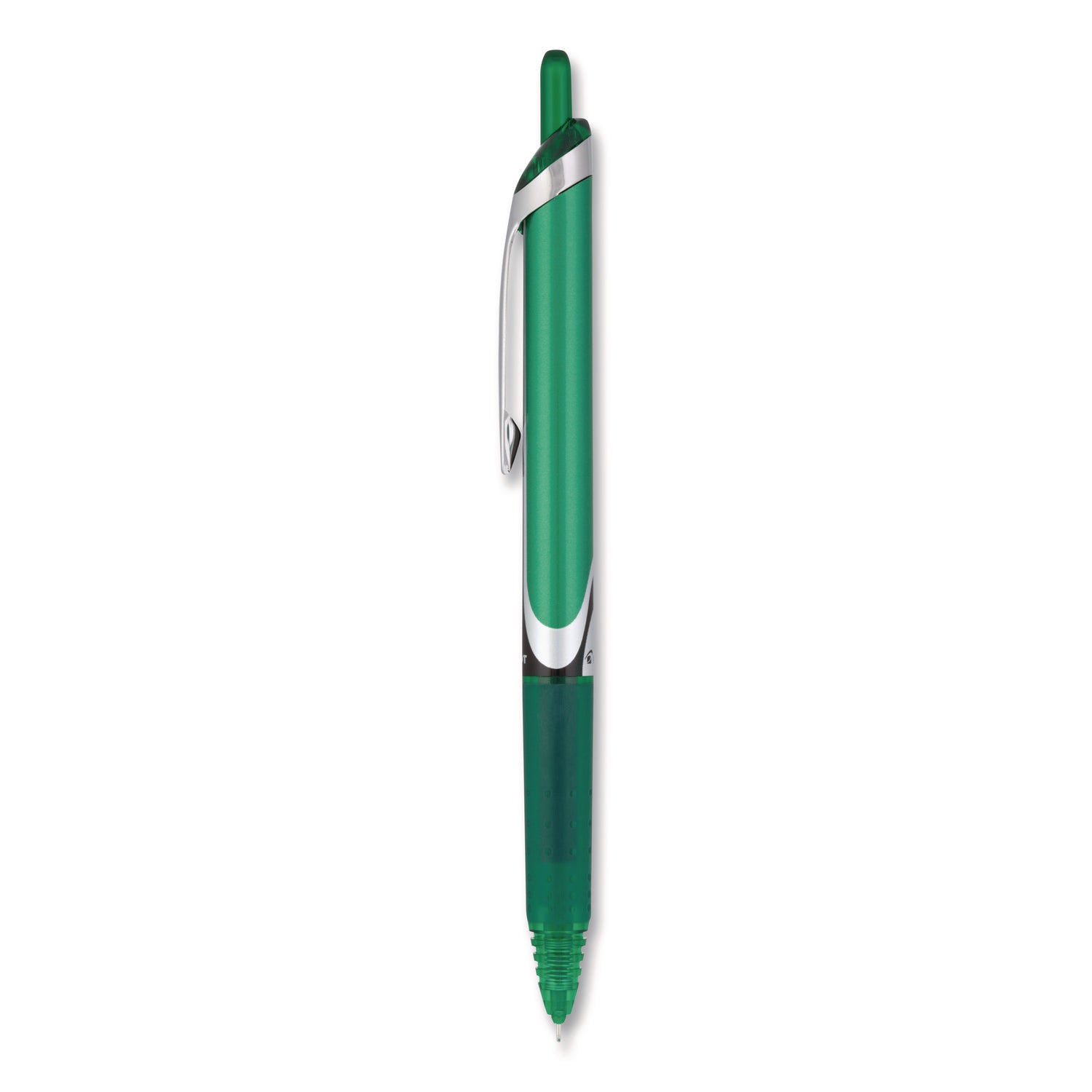 Pilot® Precise V5RT Rollerball Pen, Retractable, Extra-Fine 0.5 mm, Green Ink, Green/Silver Barrel