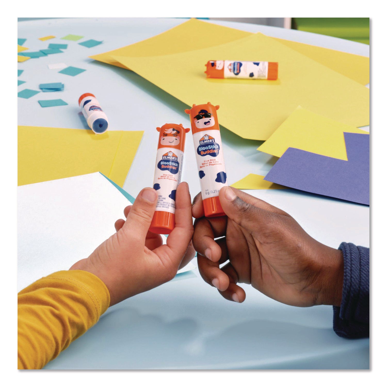 Elmer's® BlooStick Buddies and Disappearing Purple Glue Stick Combo Pack, 0.21 oz, Dries Clear, 12/Pack