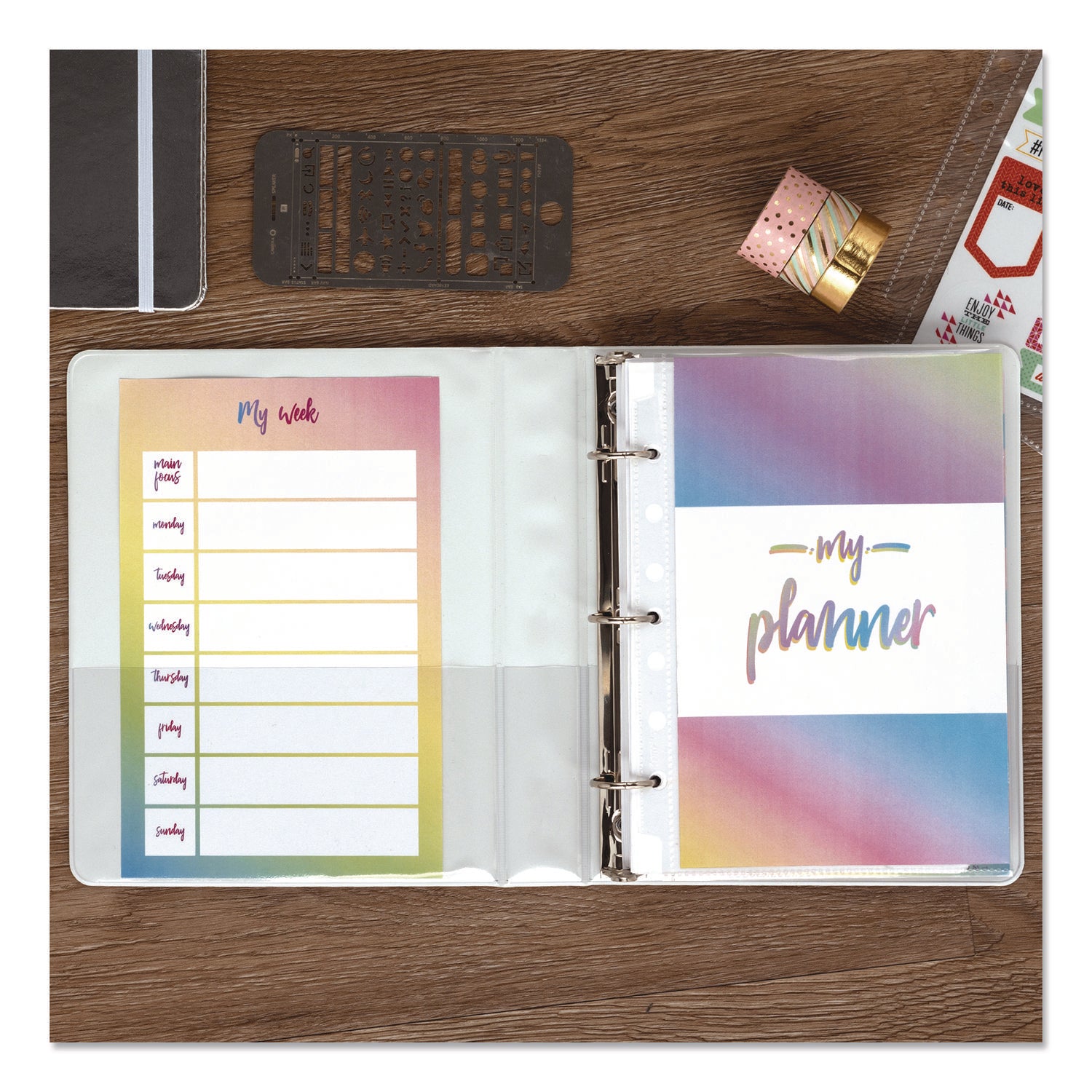 Samsill® Economy Round Ring View Binders, 3 Rings, 1" Capacity, 8.5 x 5.5, White, 6/Carton