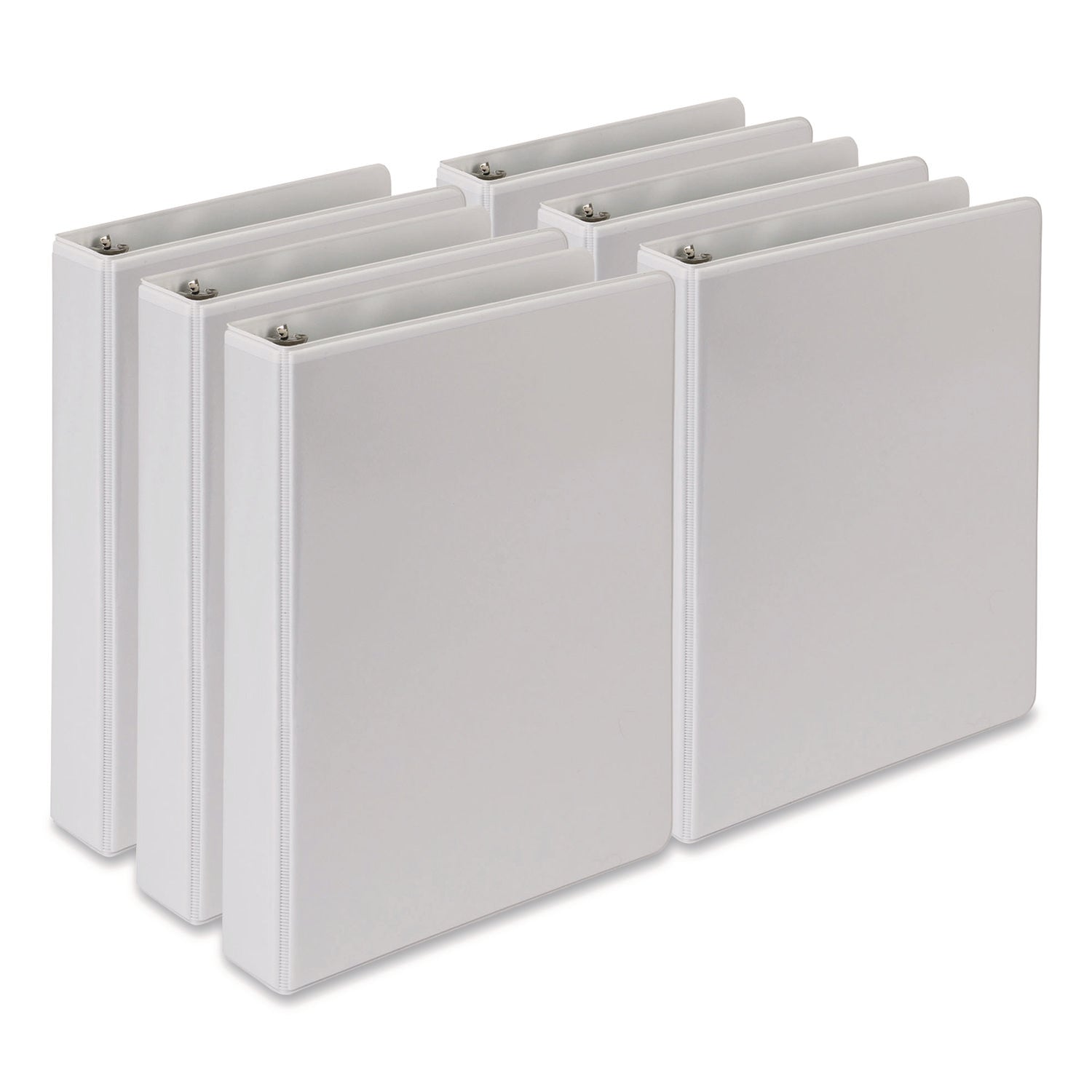 Samsill® Economy Round Ring View Binders, 3 Rings, 1" Capacity, 8.5 x 5.5, White, 6/Carton