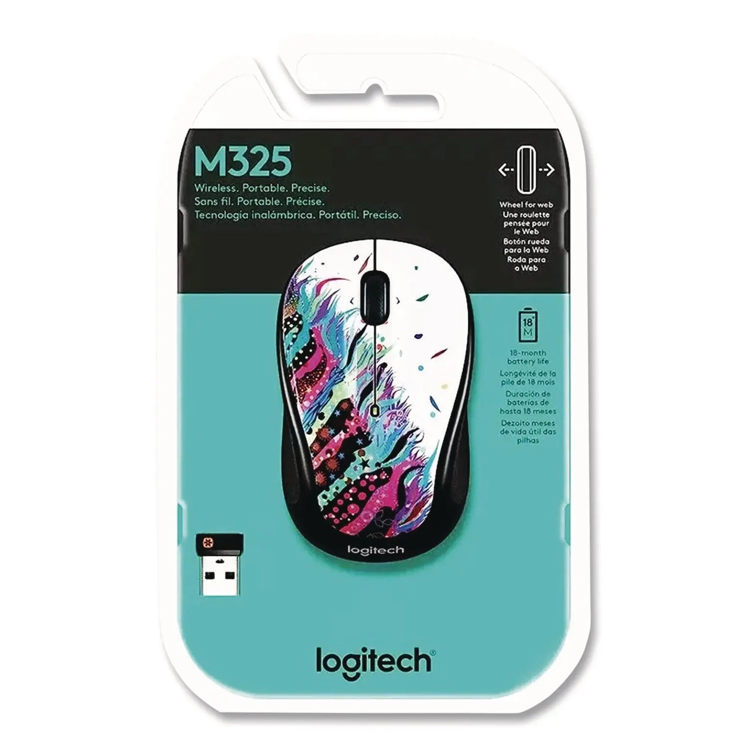 Logitech® M325 Wireless Mouse, 2.4 GHz Frequency/30 ft Wireless Range, Left/Right Hand Use, Celebrate Logitech® Flipcost