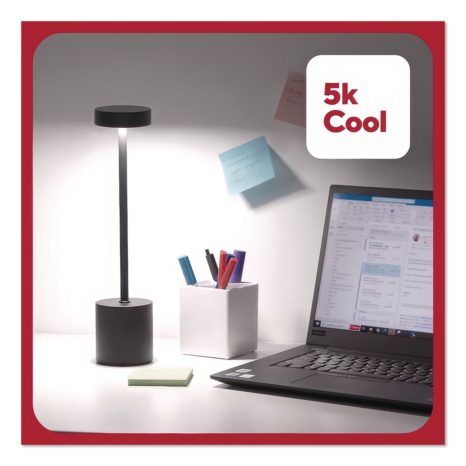 TRU RED™ LED Desk Lamp, Candlestick Neck, 13.5" High, Black