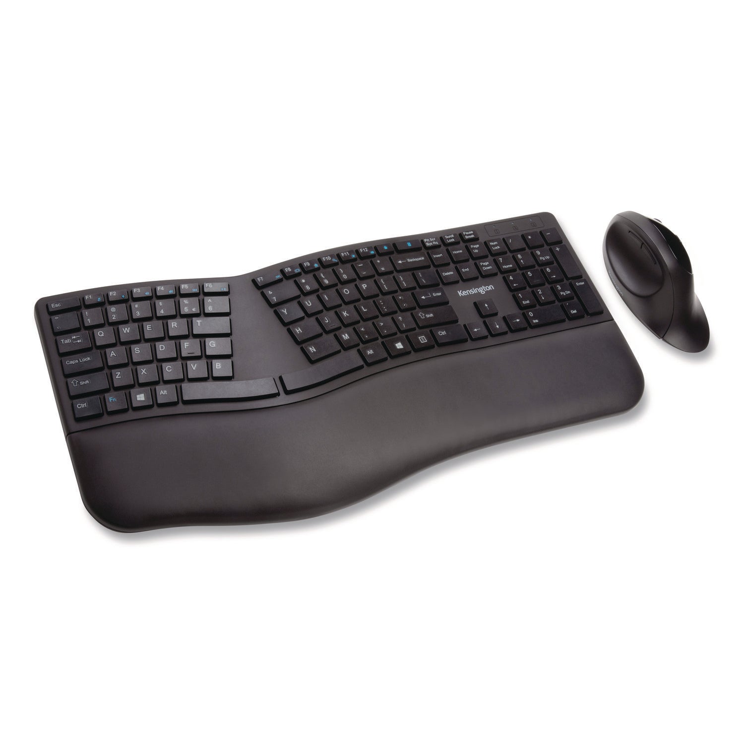 Kensington® Pro Fit Ergo Wireless Keyboard and Mouse, 2.4 GHz Frequency, 30 ft Wireless Range, Black