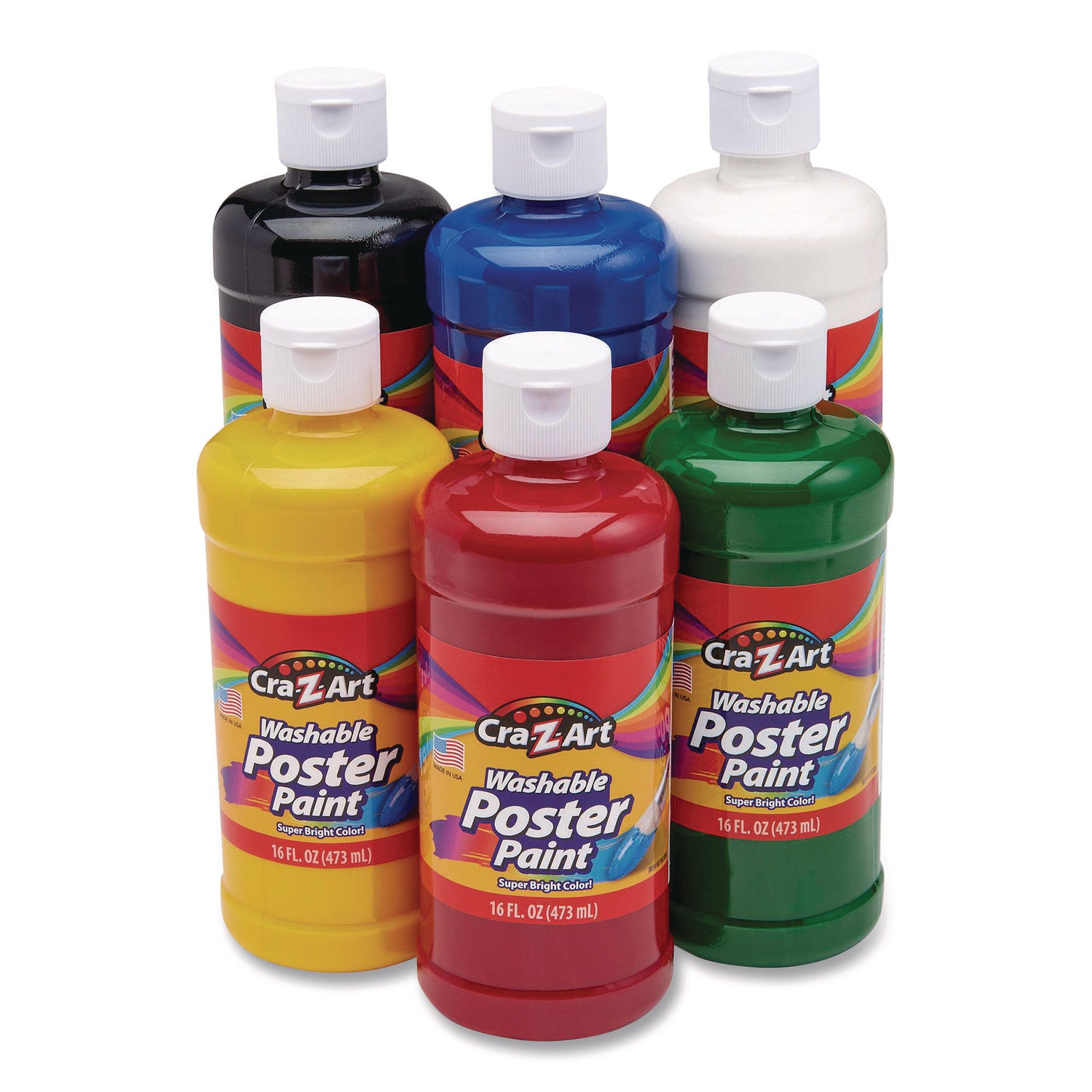 Cra-Z-Art® Washable Kids Paint, Assorted Colors, 16 oz Bottle, 6/Pack