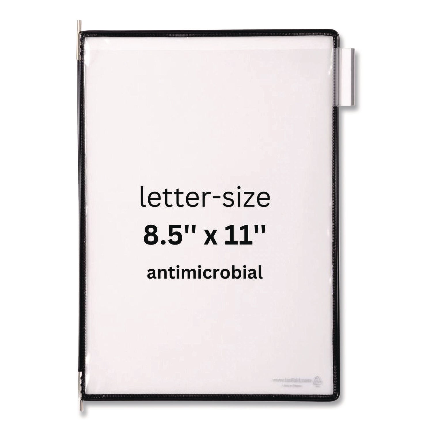 djois® by Tarifold Antimicrobial Pivoting Pockets, 1 Section, Black, 10/Pack