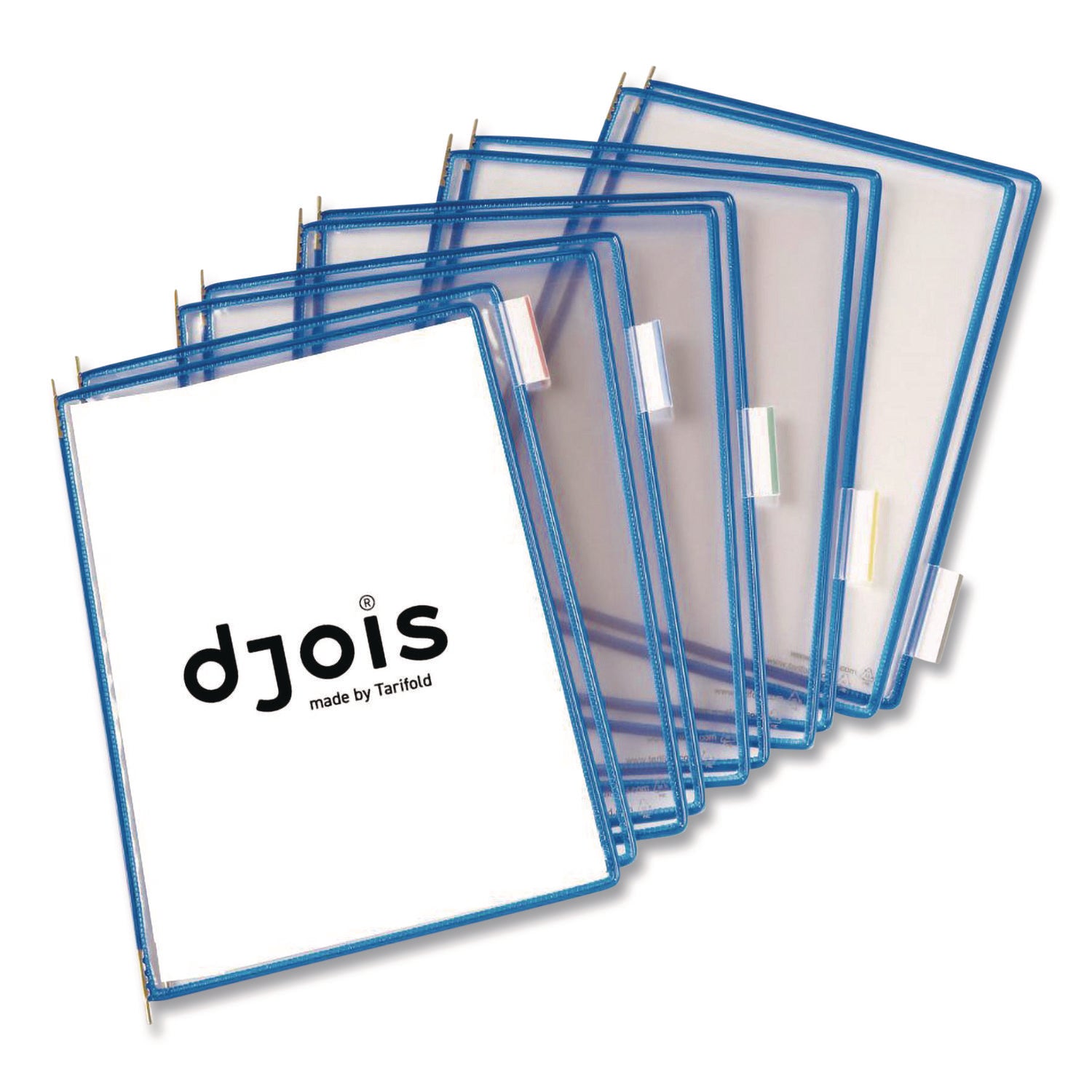 djois® by Tarifold Pivoting Pockets, 1 Section, Blue, 10/Pack
