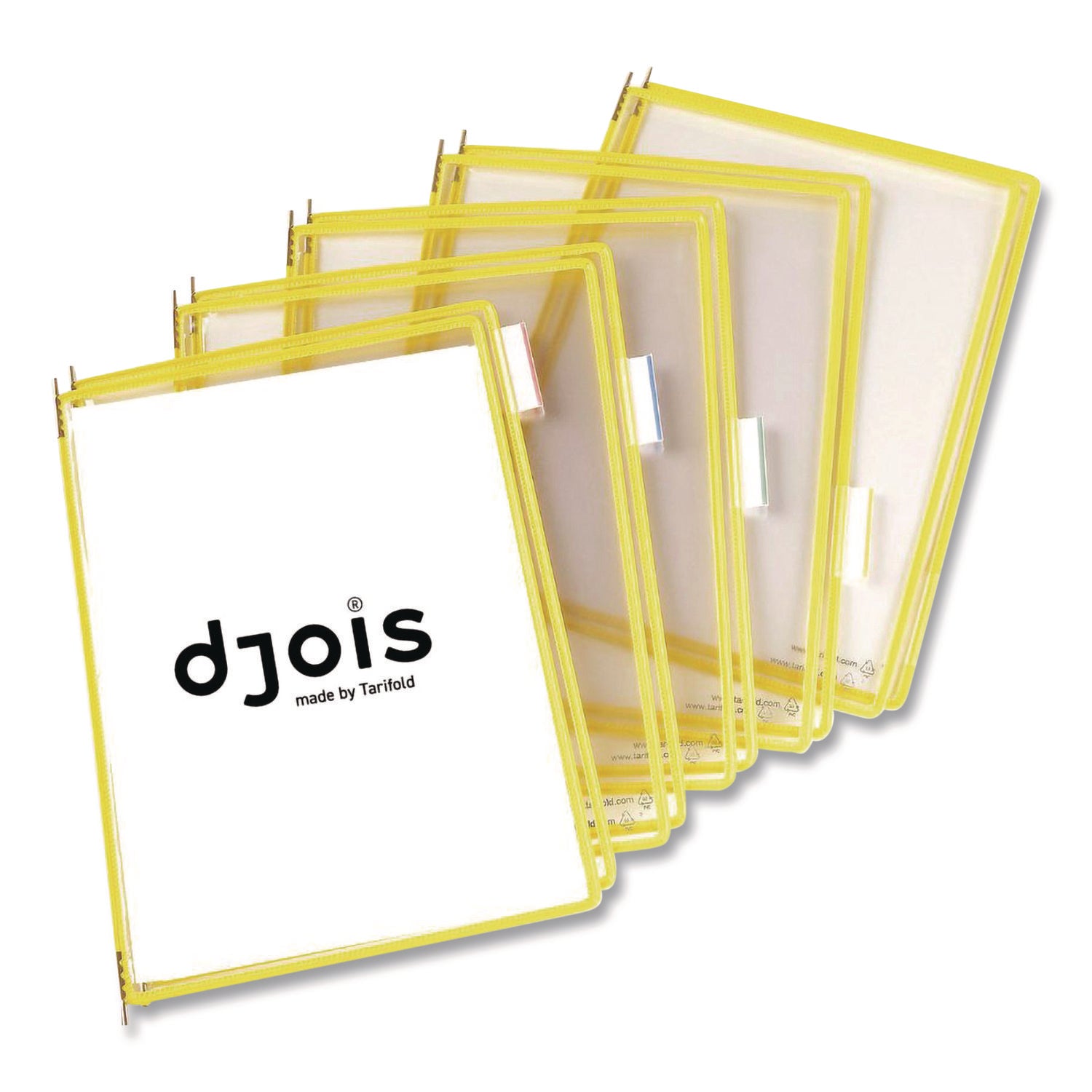 djois® by Tarifold Pivoting Pockets, 1 Section, Yellow, 10/Pack