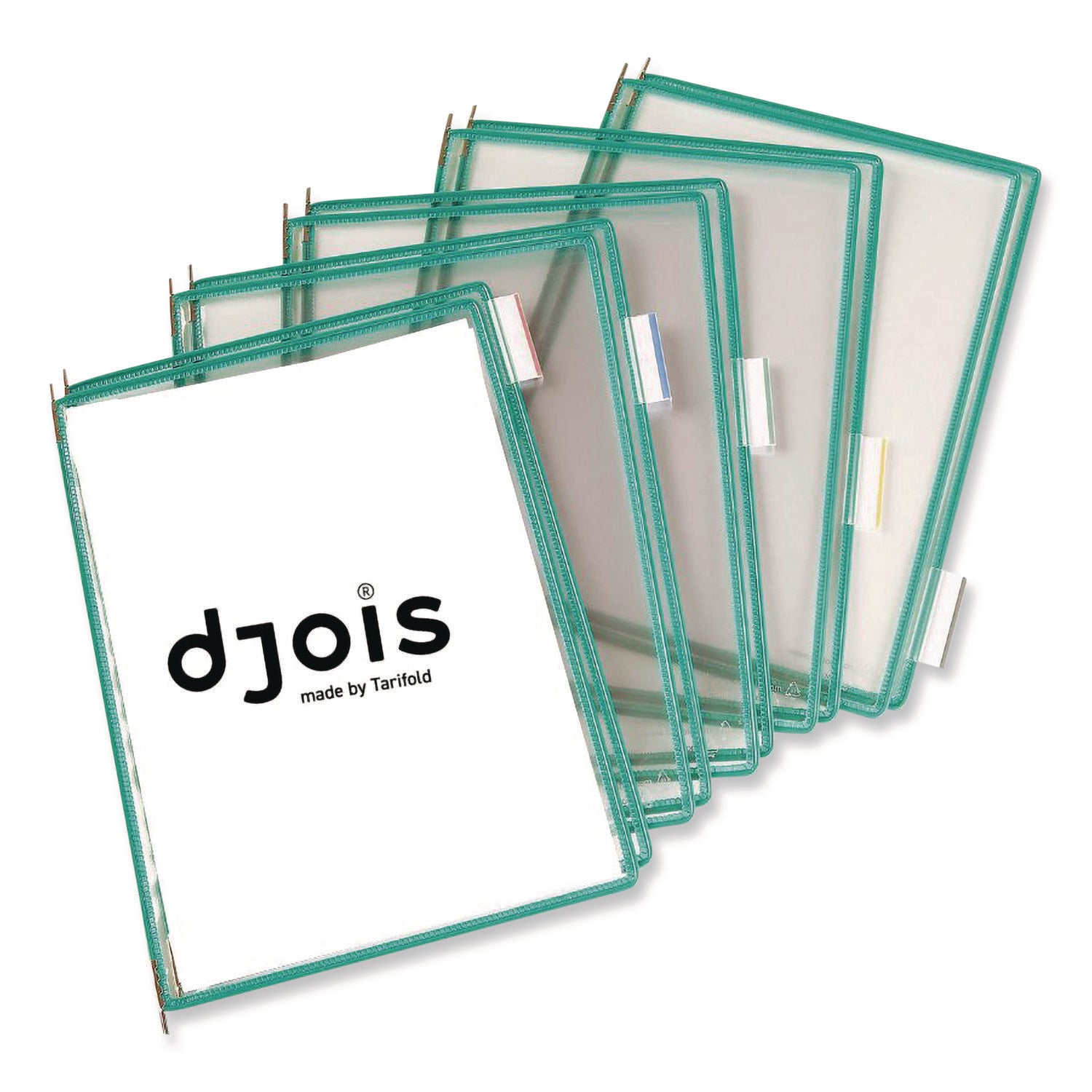 djois® by Tarifold Pivoting Pockets, 1 Section, Green, 10/Pack