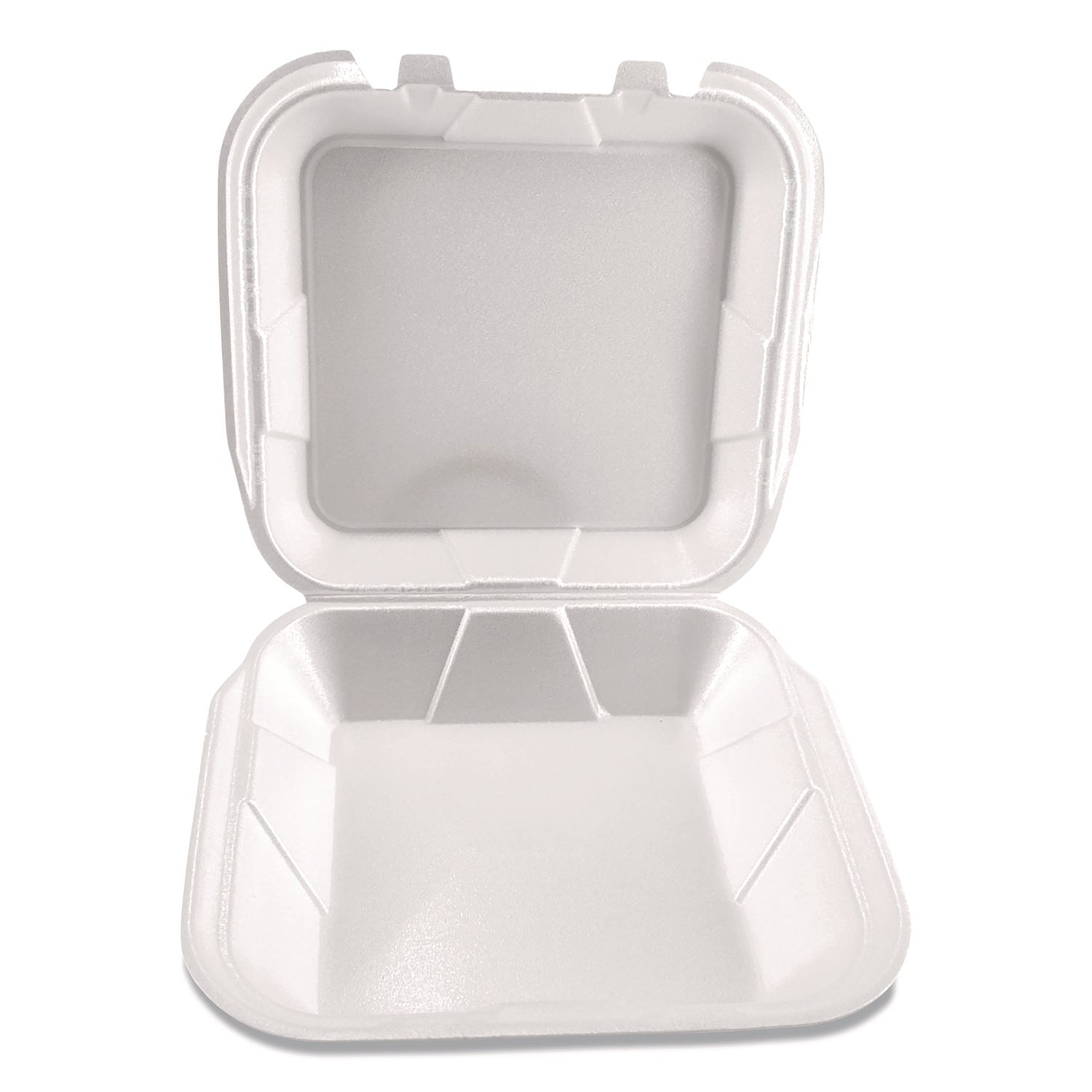 Plastifar Foam Hinged Lid Containers, 9 x 10 x 3, White, Foam, 200/Carton