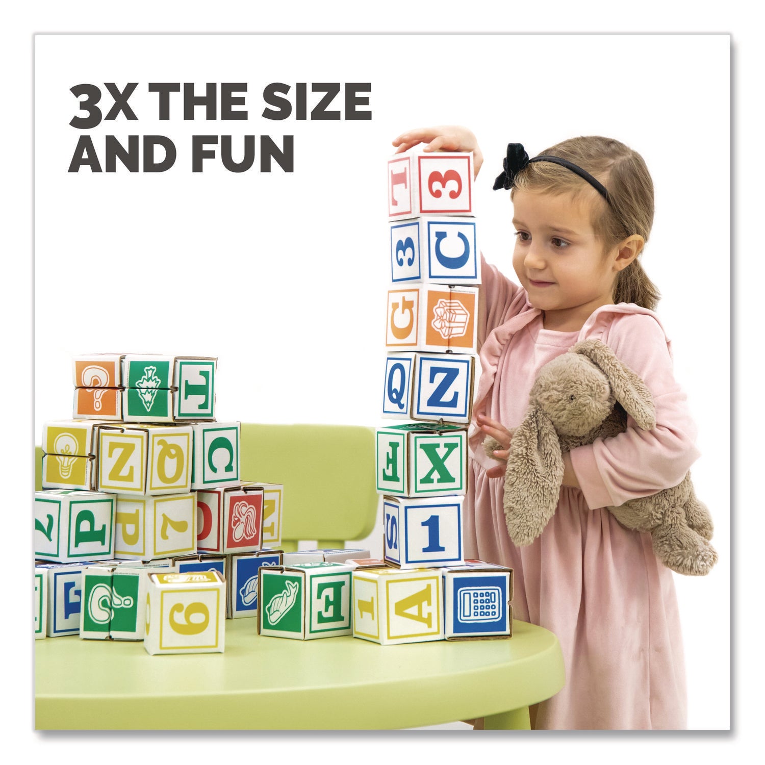 Bankers Box® At Play 123 ABC Learning Blocks, Corrugated Board, Assorted, 50/Pack