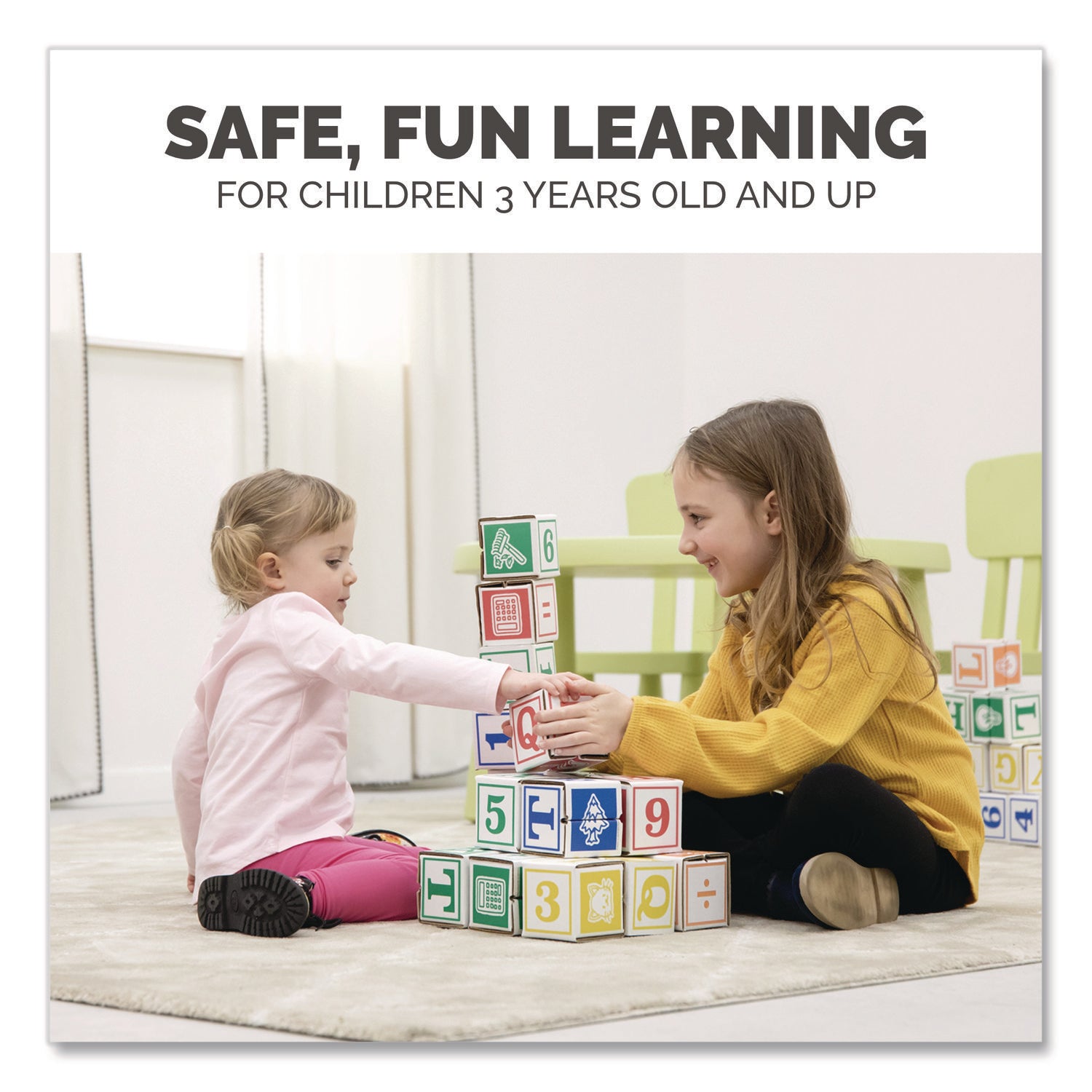 Bankers Box® At Play 123 ABC Learning Blocks, Corrugated Board, Assorted, 50/Pack