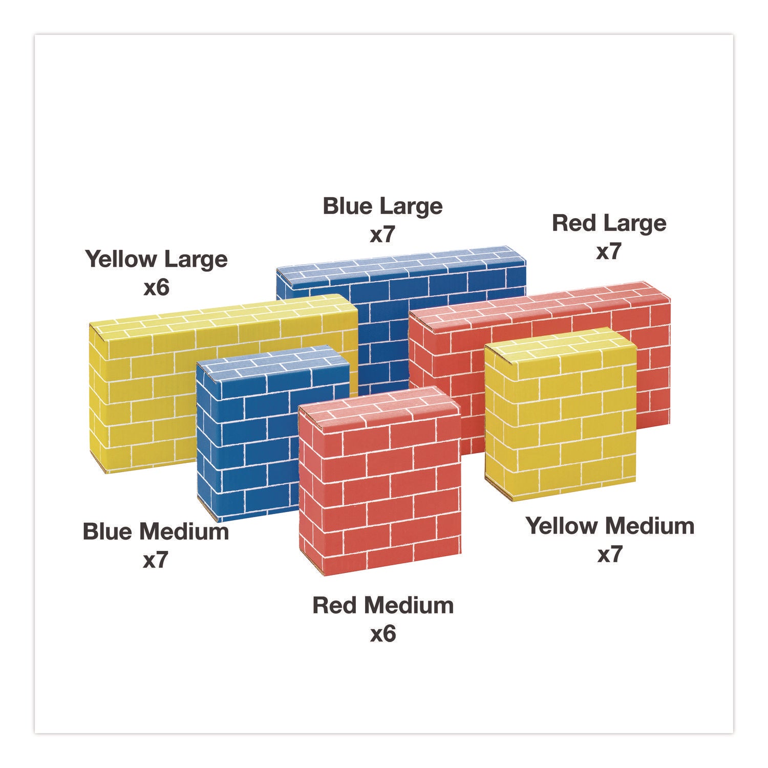 Bankers Box® At Play Cardboard Building Block, Corrugated Board, Assorted, 40/Pack