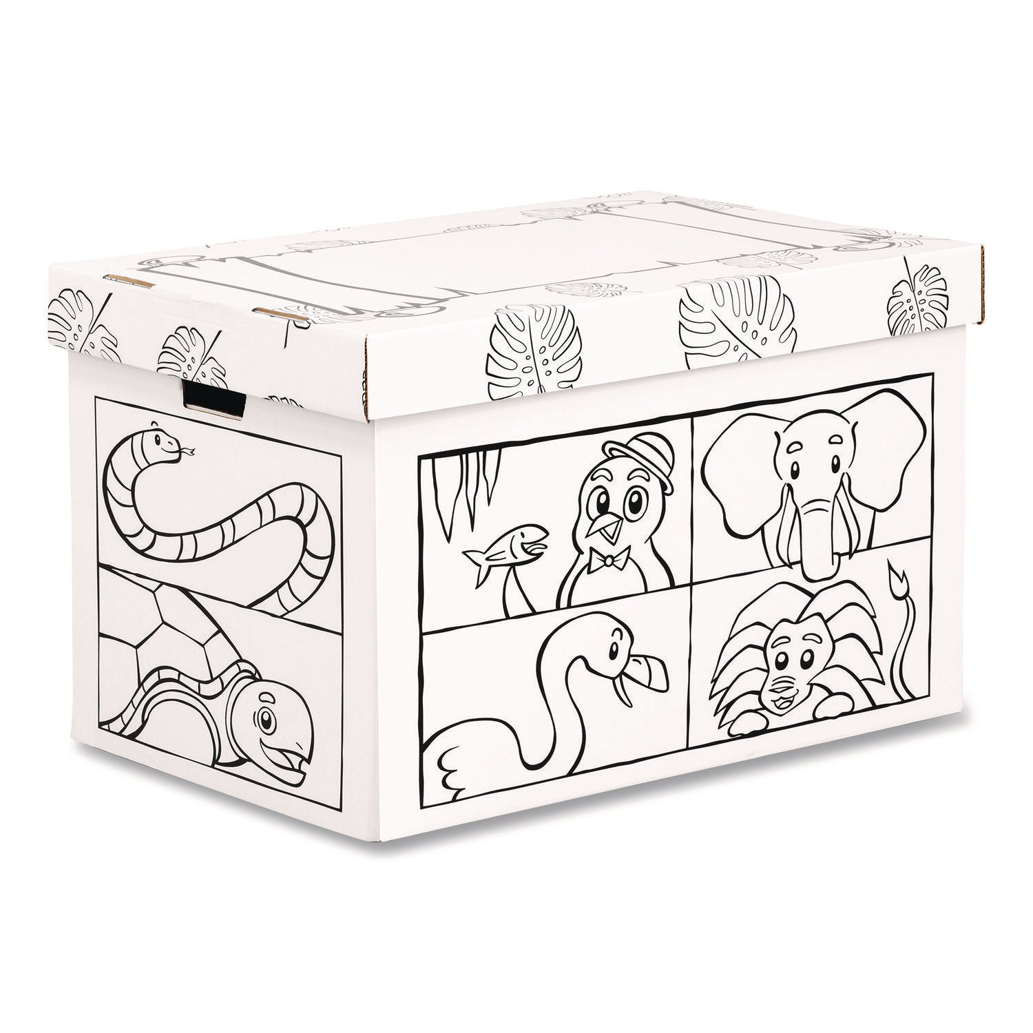 Bankers Box® At Play Color in Toy Box, Animal Design, 1 Section, 5.25 Cu Ft, 28" x 18" x 18", White/Black