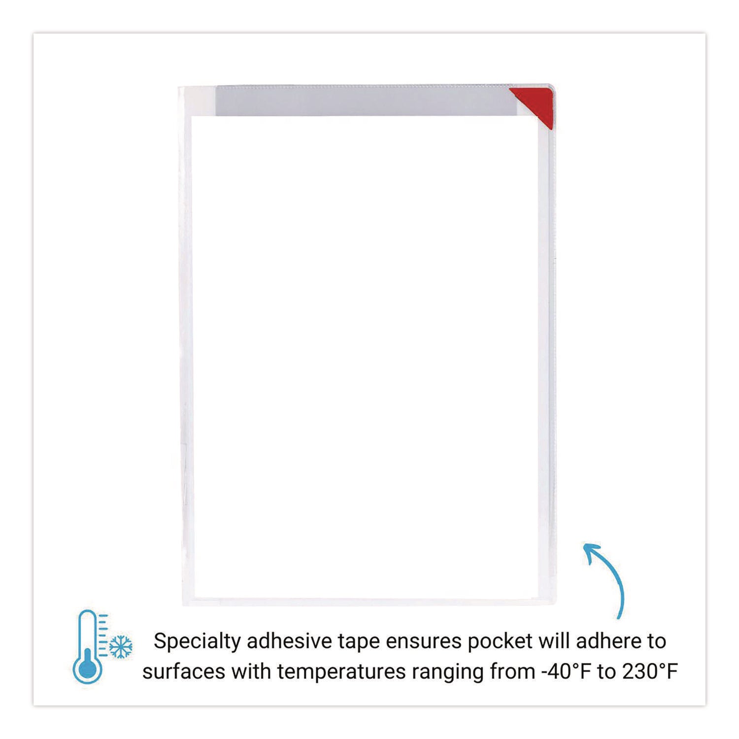 djois® by Tarifold Easy Clic Sub-Zero Signage Pocket, 8.5 x 11 Insert, Clear Frame, 10/Pack