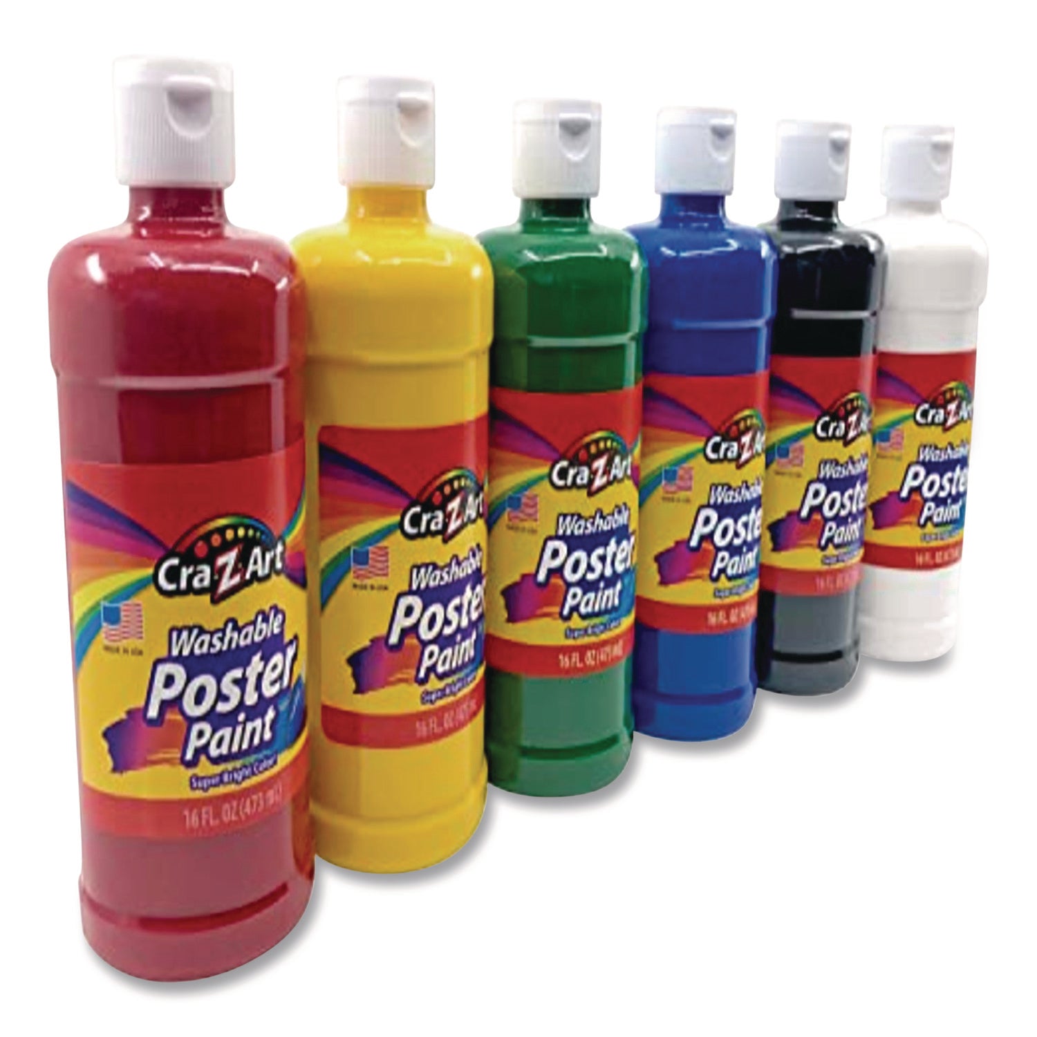 Cra-Z-Art® Washable Kids Paint, Assorted Colors, 16 oz Bottle, 6/Pack