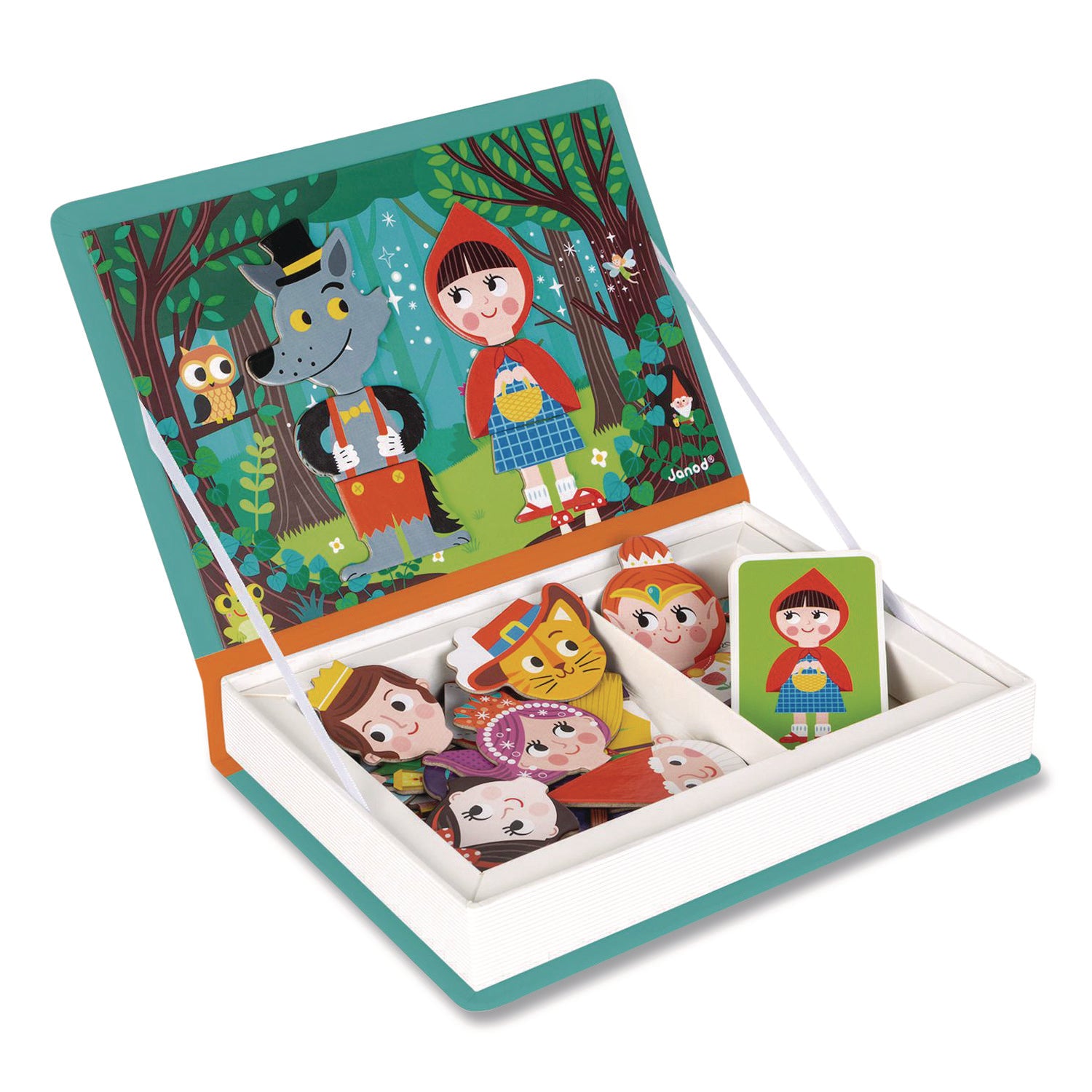 Janod® Magneti'books, Fairy Tales, 40 Pieces (10 Cards, 30 Magnetic Shapes), Ages 3 to 8